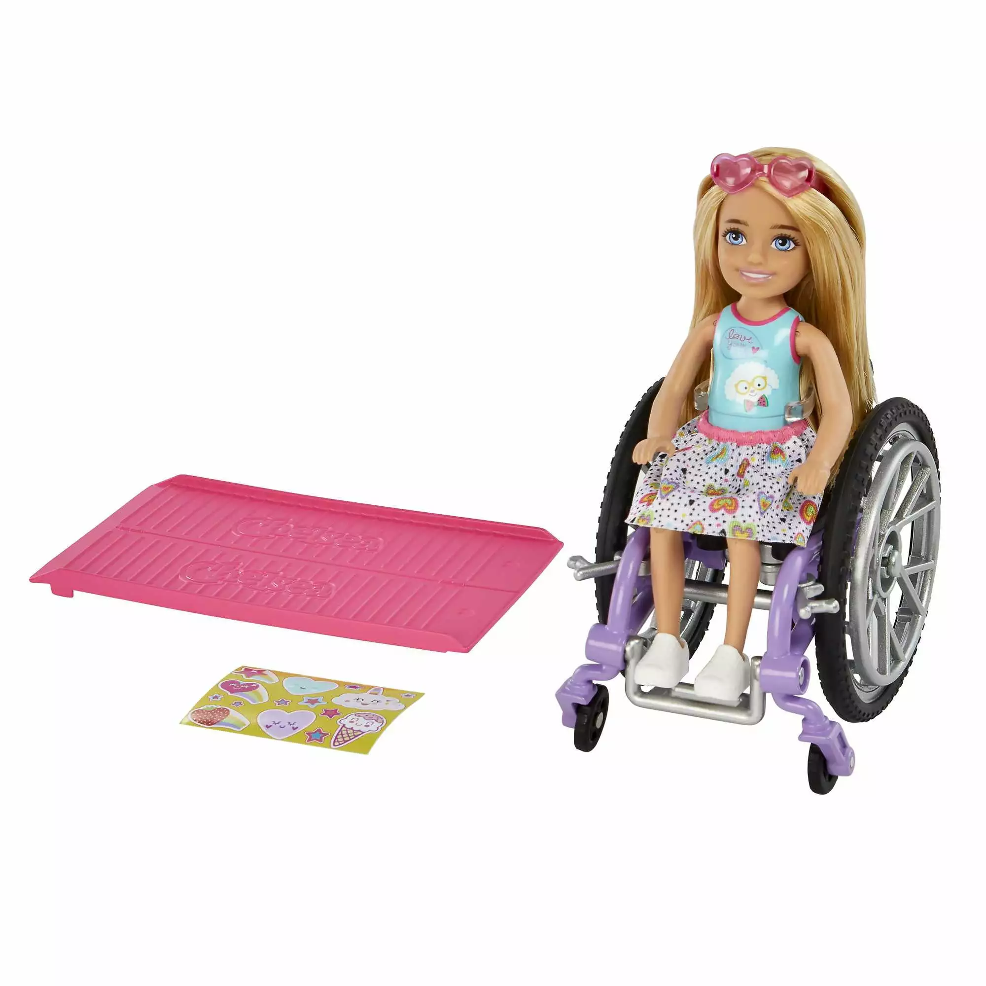 Barbie Chelsea Doll (Blonde) & Wheelchair. Toy for 3 Year Olds & up. Multicolor. 3.62 in