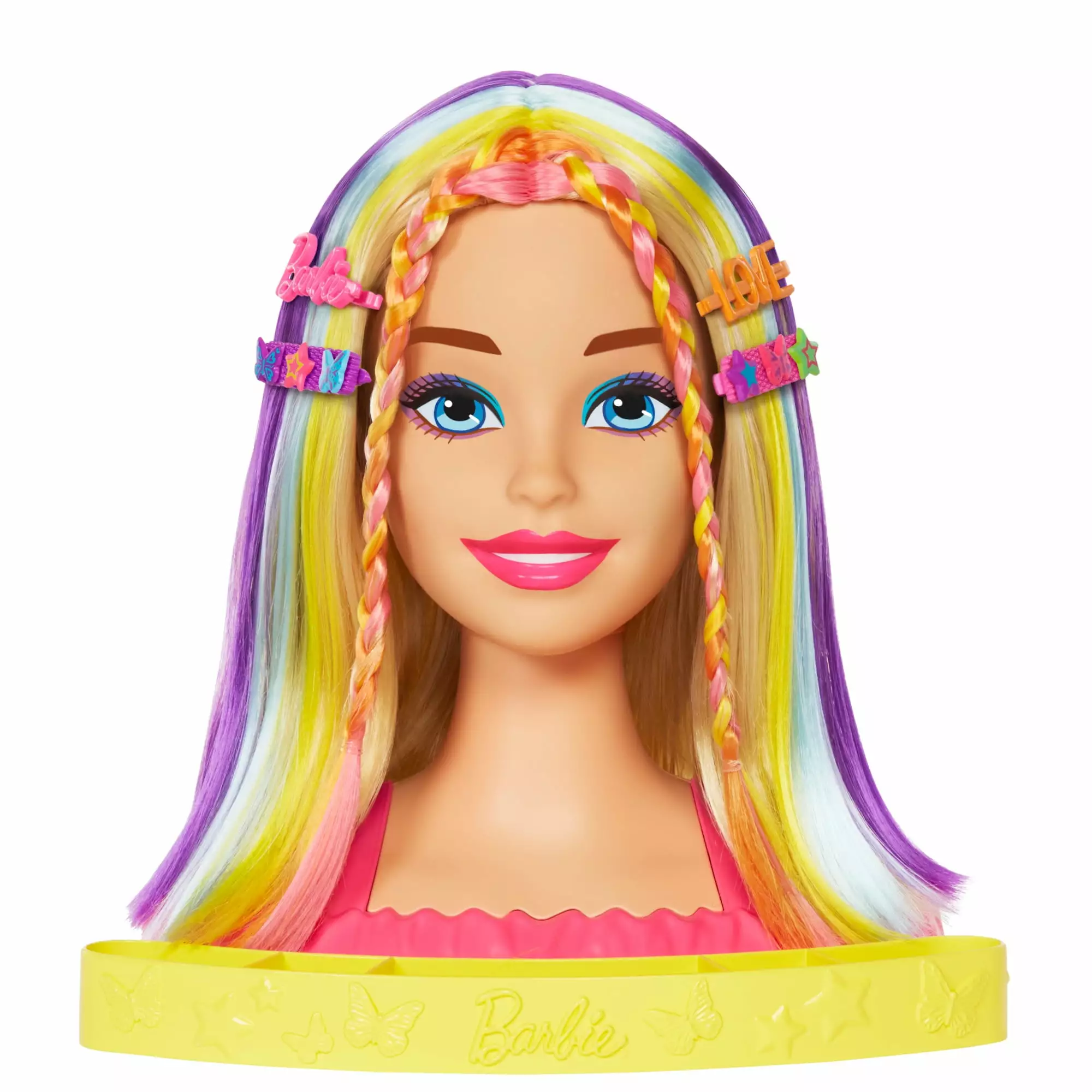 Barbie Deluxe Styling Head with Color Reveal Accessories and Blonde Neon Rainbow Hair