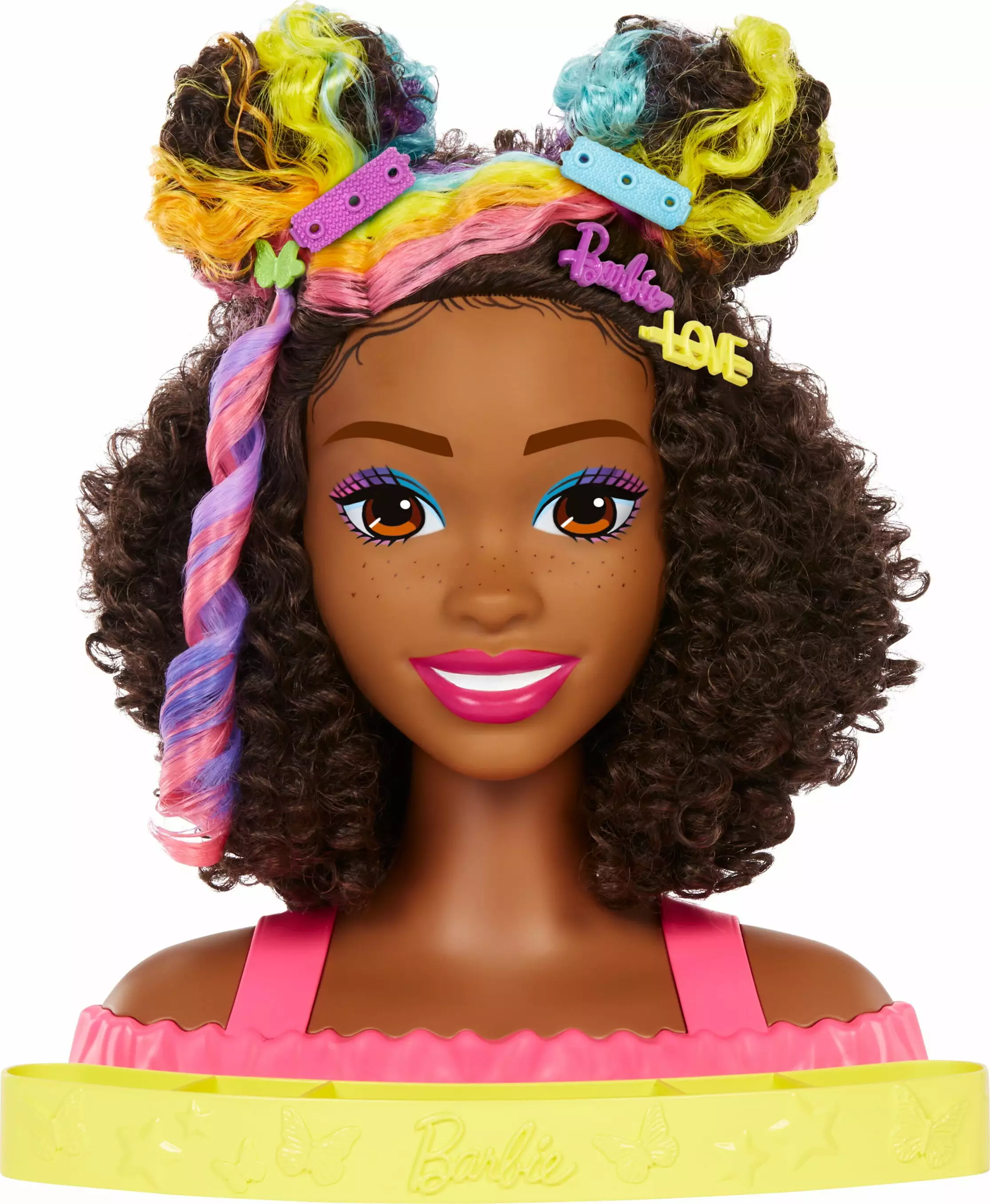 Barbie Deluxe Styling Head with Color Reveal Accessories and Curly Brown Rainbow Hair