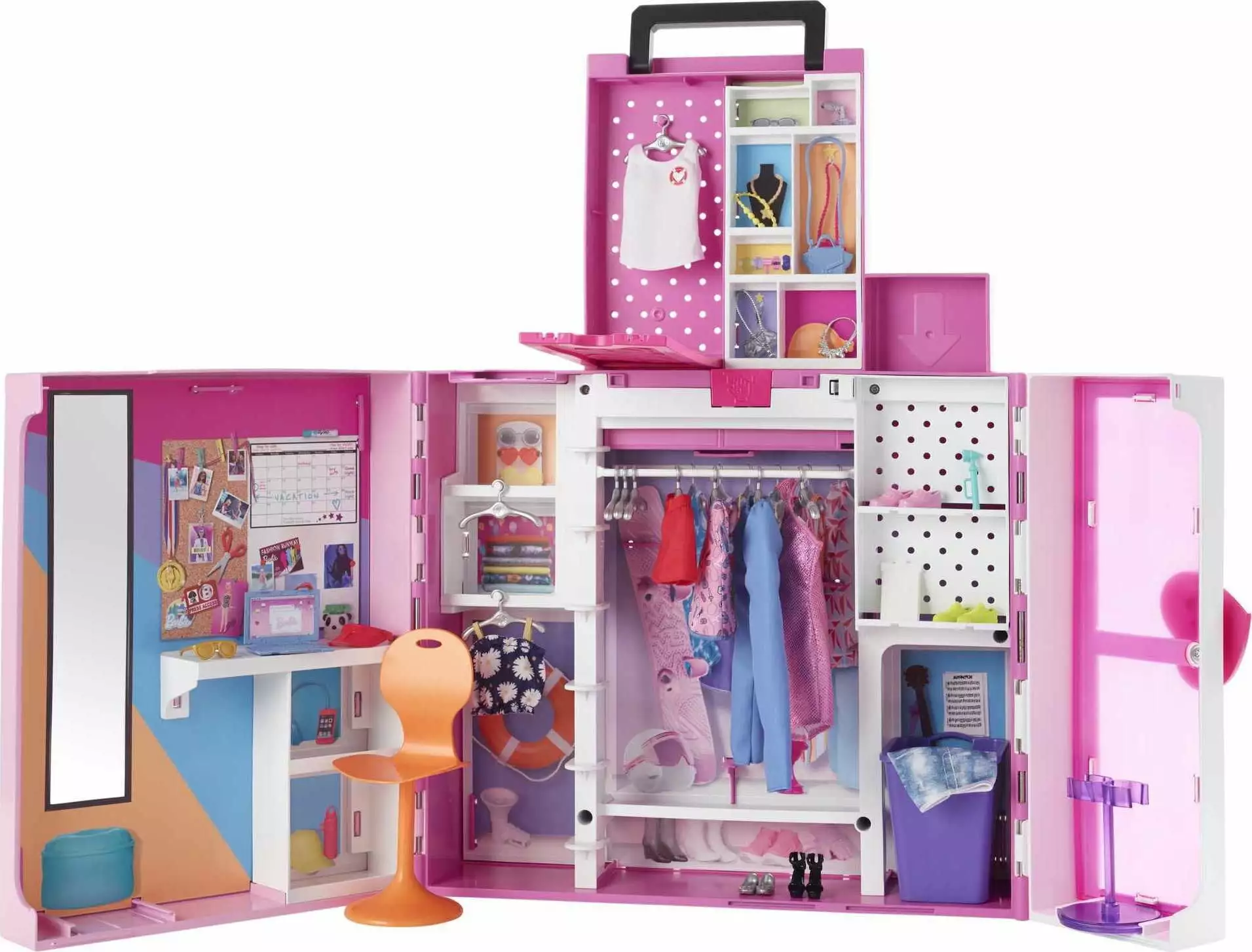 Barbie Dream Closet Playset with 35+ Clothes and Accessories. Mirror and Laundry Chute