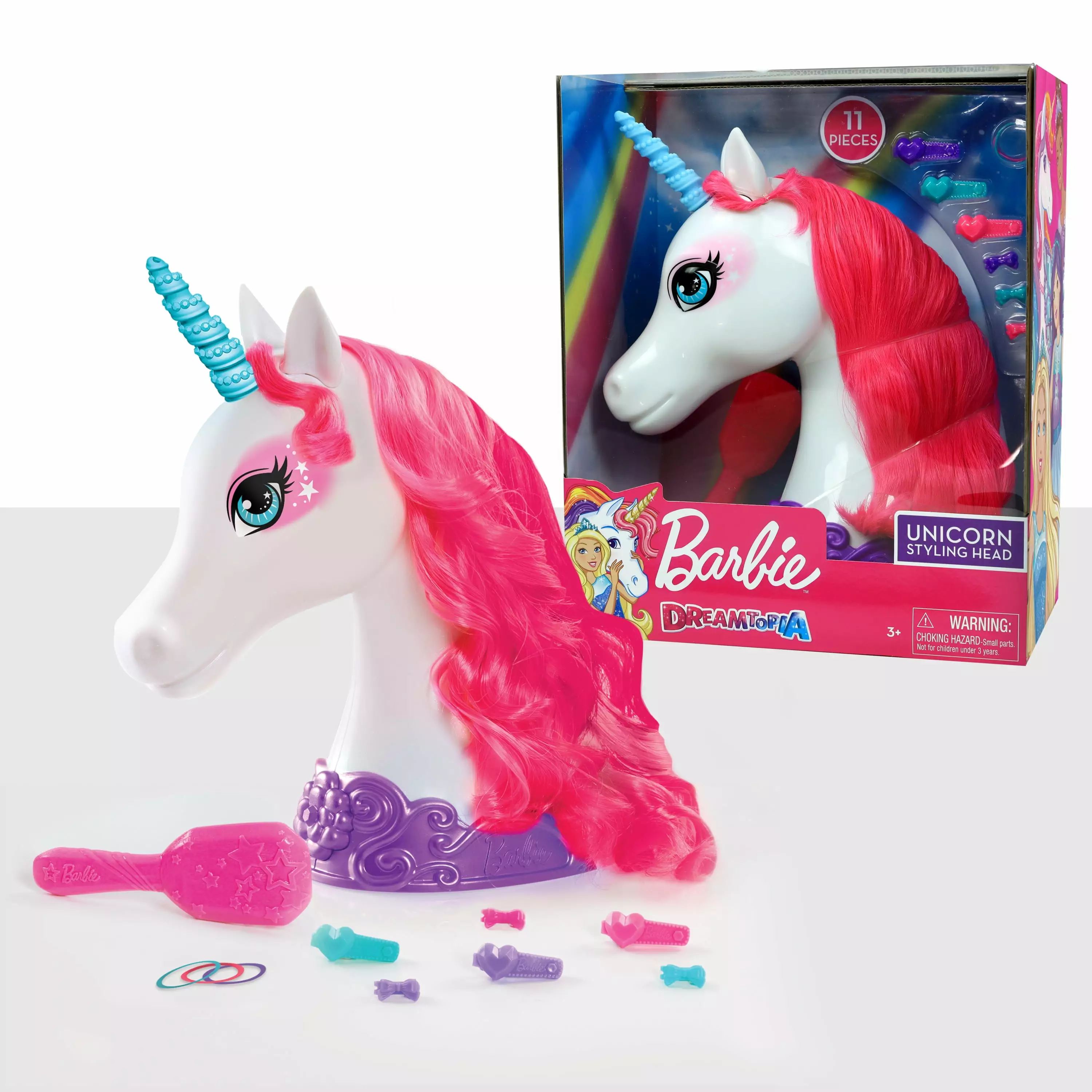 Barbie Dreamtopia 11-Piece Unicorn Styling Head. Kids Toys for Ages 3 Up. Gifts and Presents