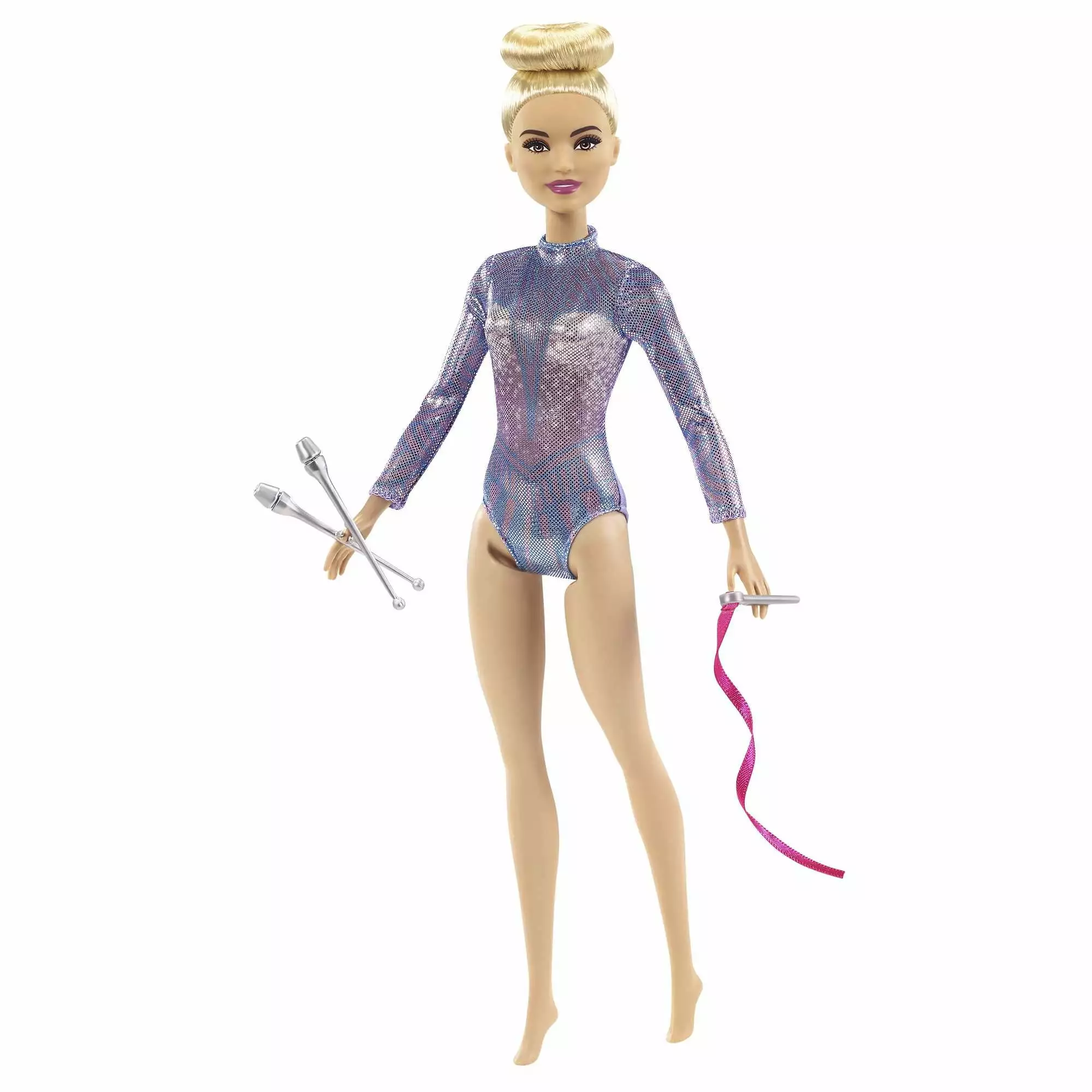 Barbie Rhythmic Gymnast Fashion Doll Dressed in Shimmery Leotard with Blonde Hair & Brown Eyes