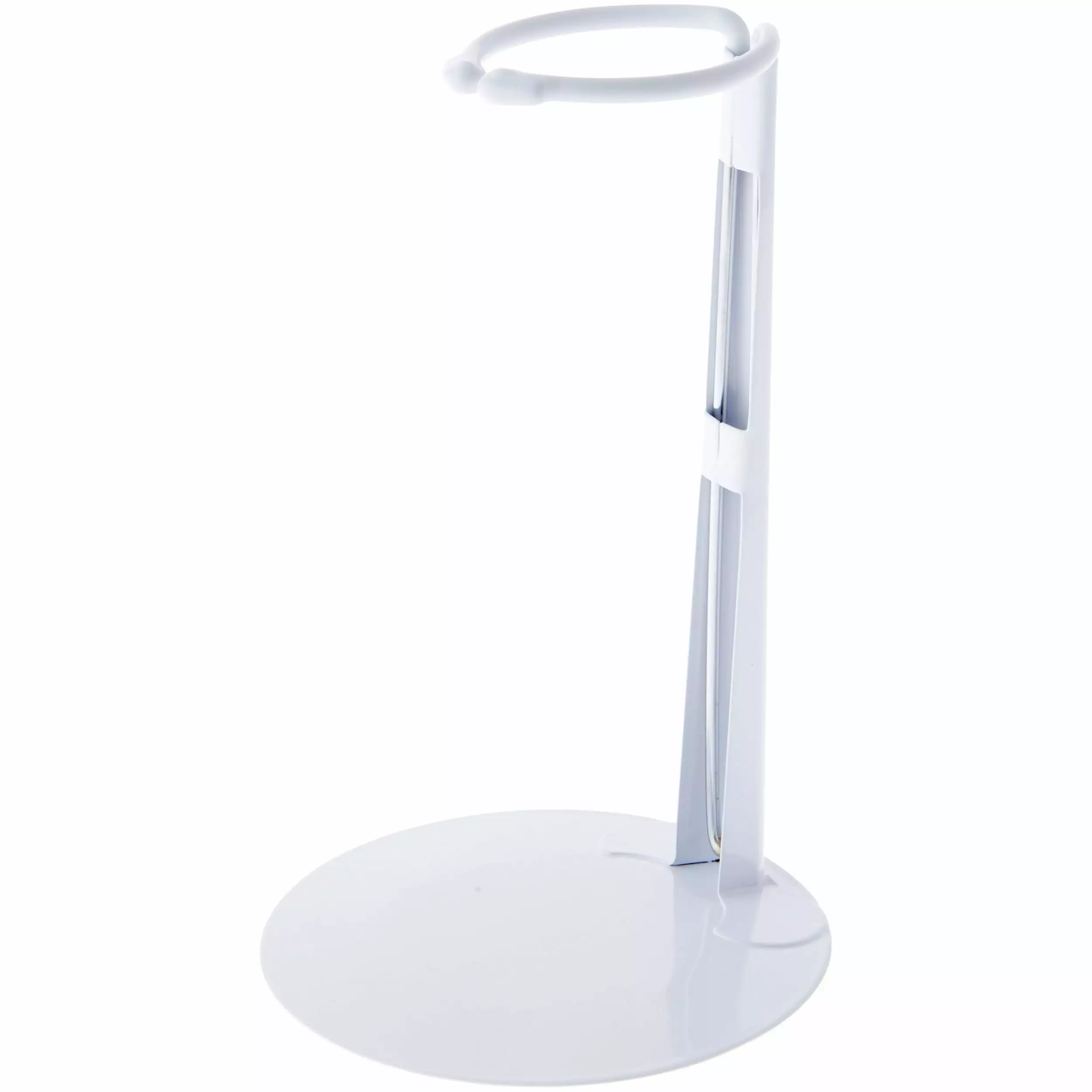 Bard's White Adjustable Doll Stand. fits 12 to 18 inch Dolls. waist width adjusts from 1.875 to 2.5 inches