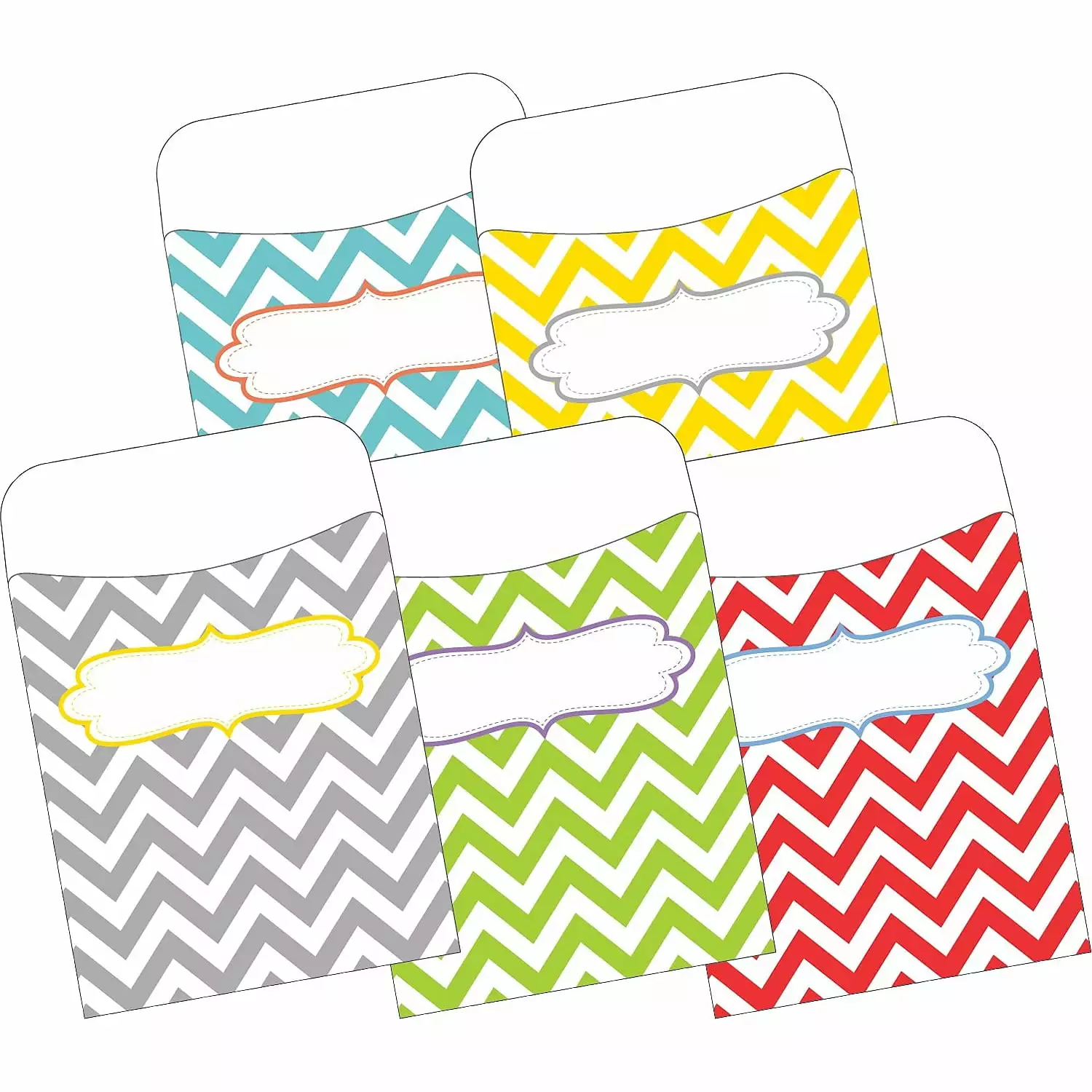 Barker Creek Library Pockets Beautiful Chevron 30/Pack LL1231