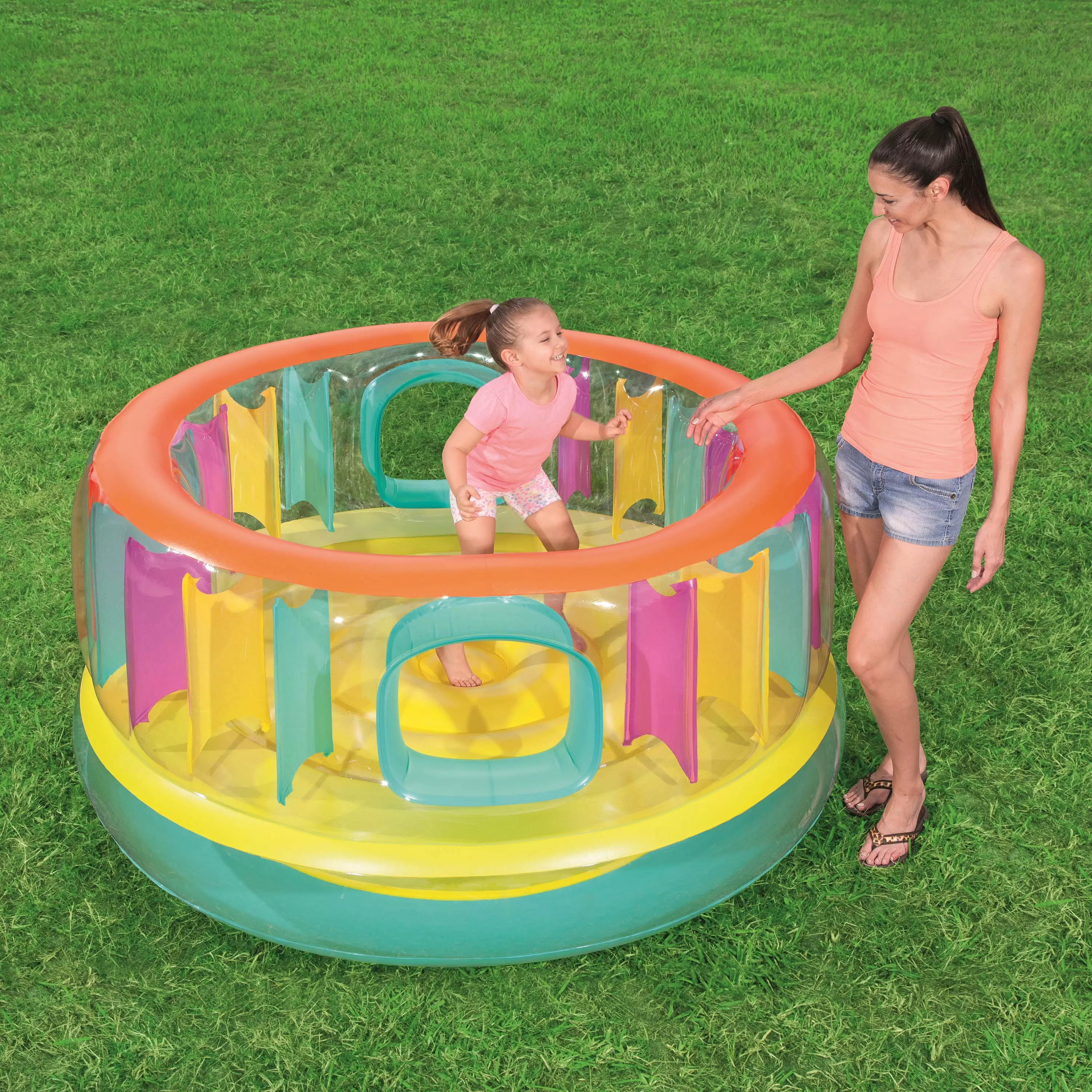 Bestway Up In & Over Bounce Jam Inflatable Vinyl Bouncer. Kids Ages 3+