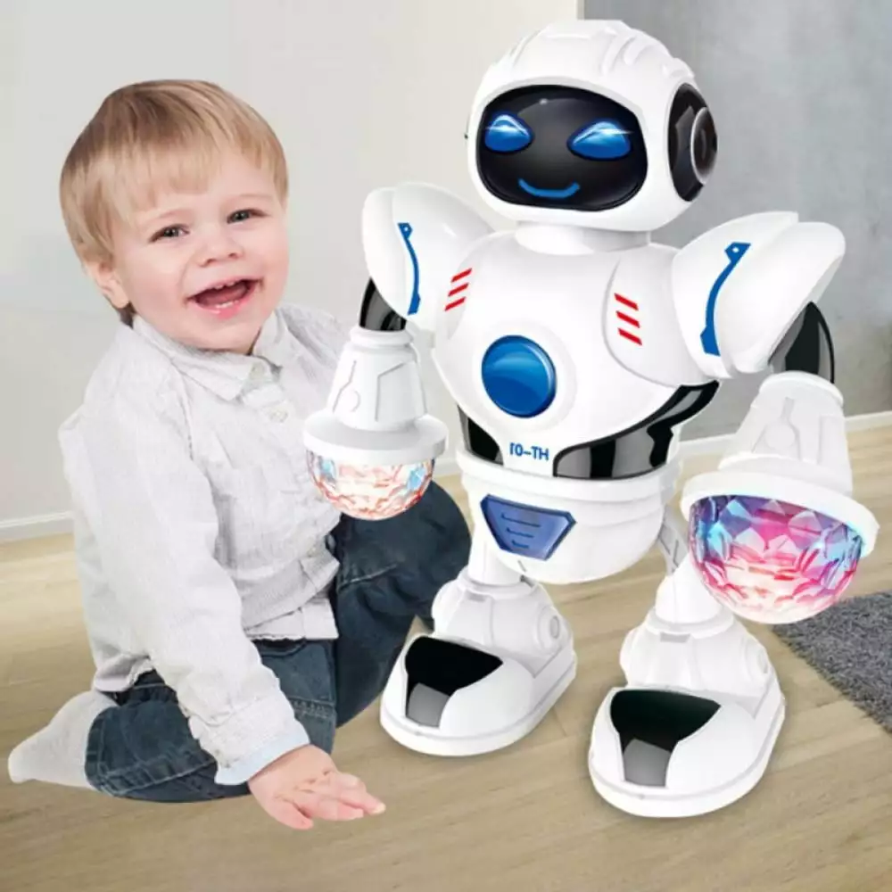 Big Save!Walking Dancing Robot Toys for Kids 360??Body Spinning Robot Toy with LED Flashing Lights and Music Smart Interactive Electronic Singing Toy for Toddler Boys and Girls