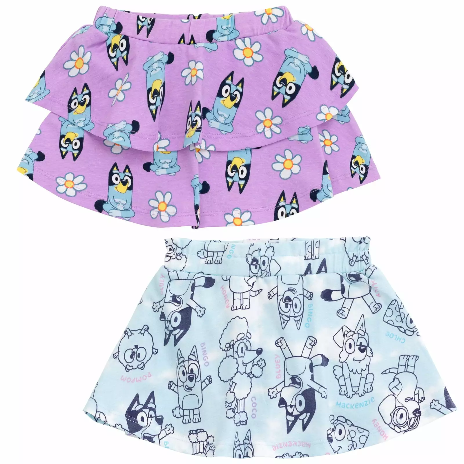 Bluey Bingo Coco Floral Infant Baby Girls 2 Pack Skorts Infant to Big Kid