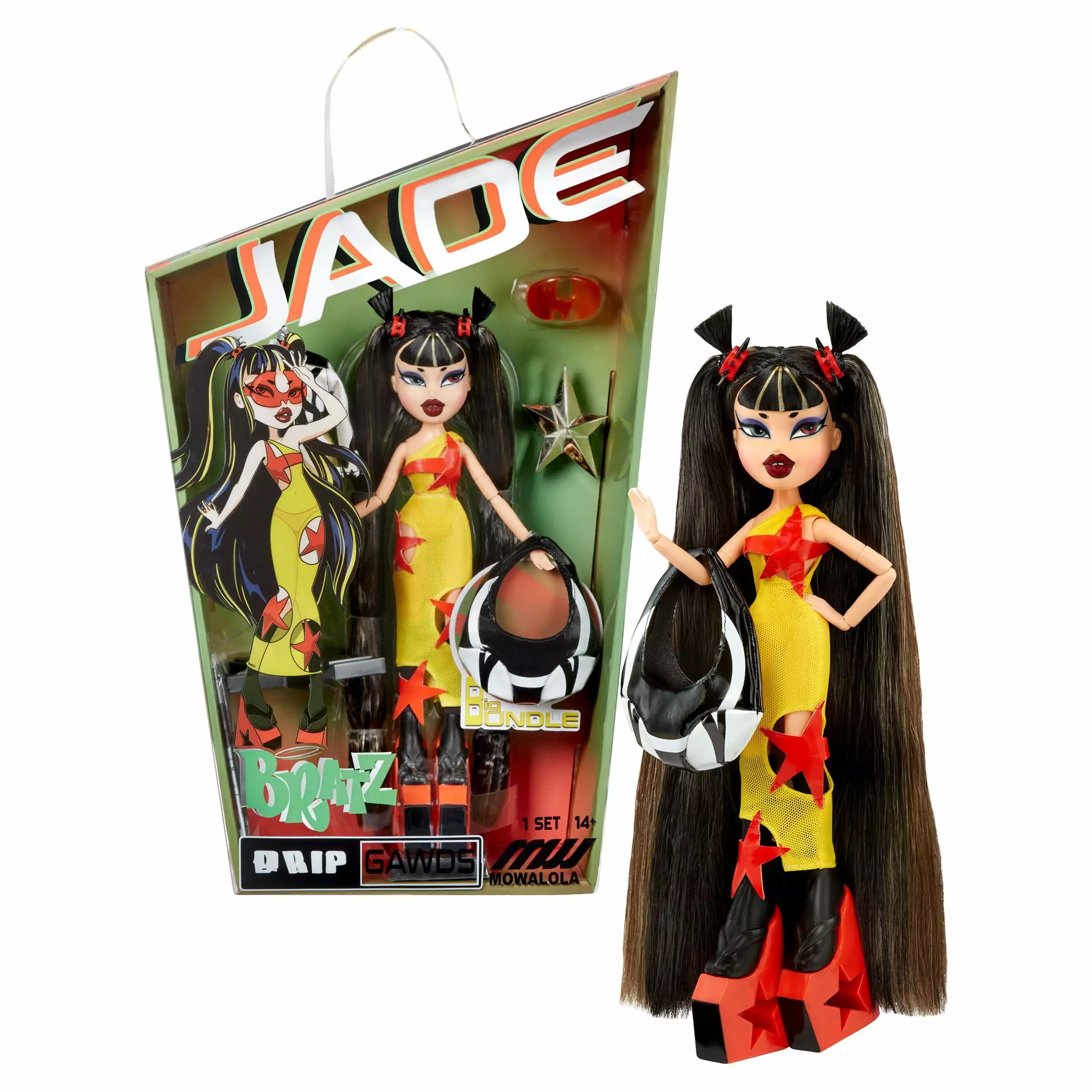 Bratz x Mowalola Special Edition Designer Jade Fashion Doll with 2 Outfits. Assembled 12 inch