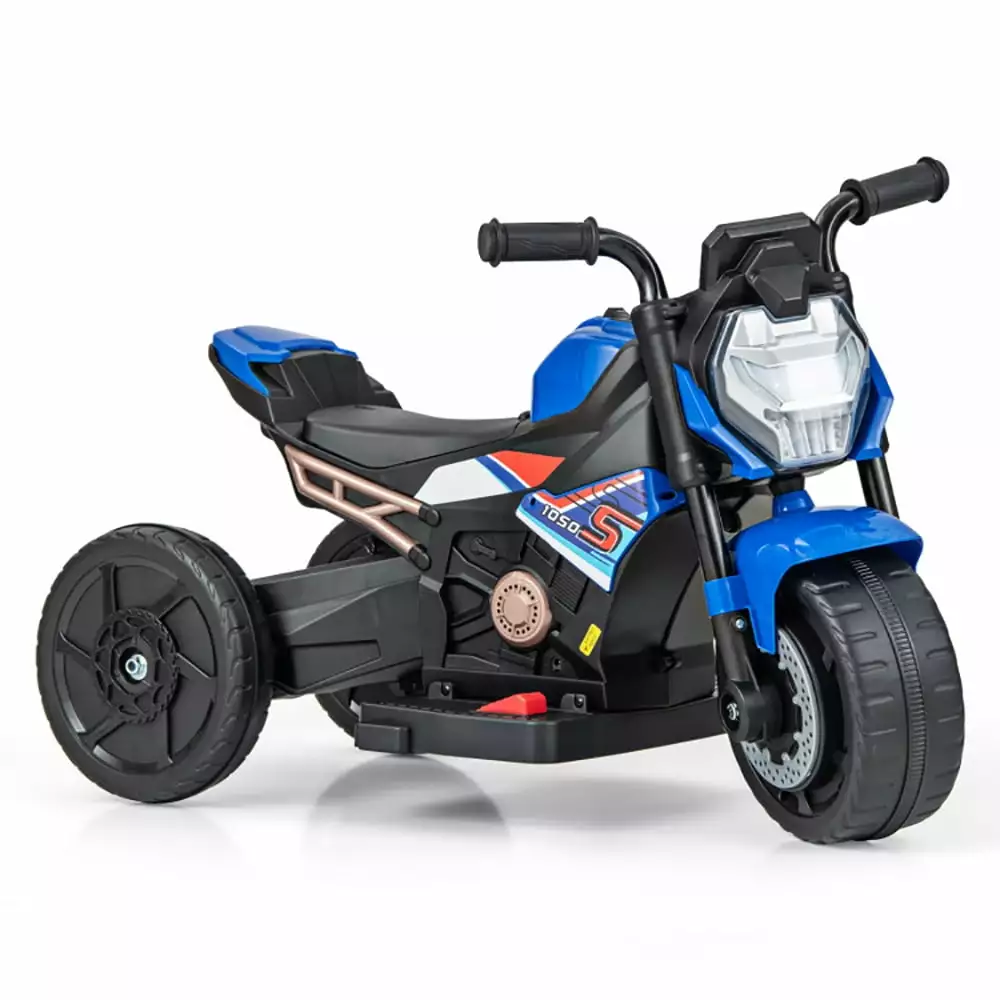 CIPACHO Kids Ride-on Motorcycle. 6V Battery Powered Motorbike with Detachable Training Wheels. Holiday Birthday Gift for Kids Ages 3-8. Blue