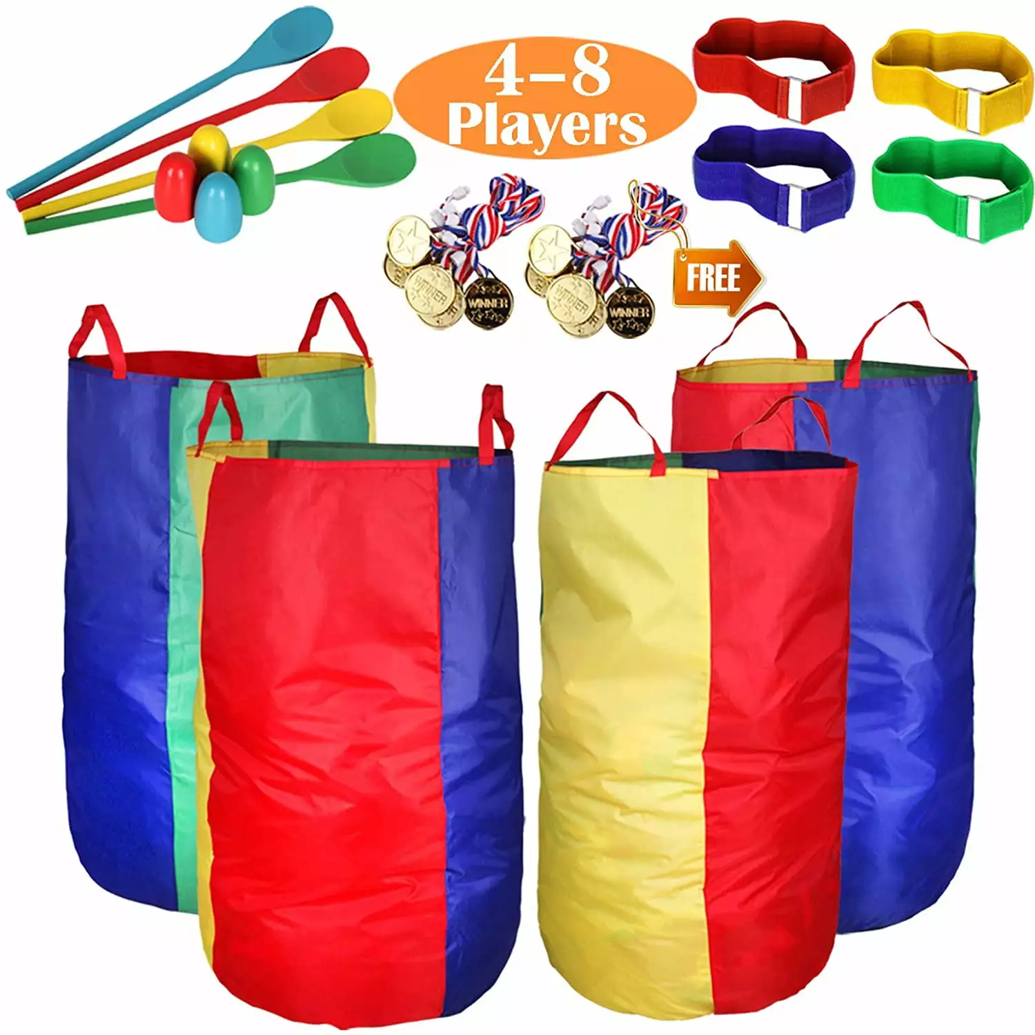 CWLAKON 6 Pack Potato Sack Race Bags for Kids Adults Family Outdoor Field Day Birthday Party Games