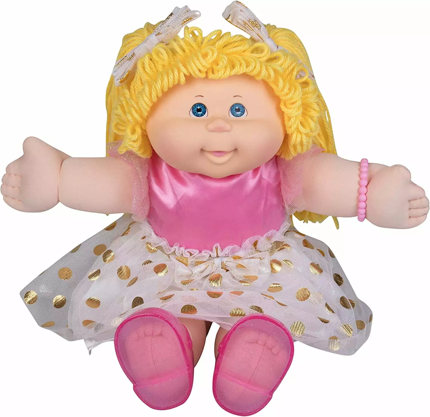 Cabbage Patch Kids Classic Doll with Real Yarn Hair. 16 - Original Vintage Retro Style Adoptable Baby Doll - Officially Licensed - Gift for Girls - Blonde/Blue Eyes