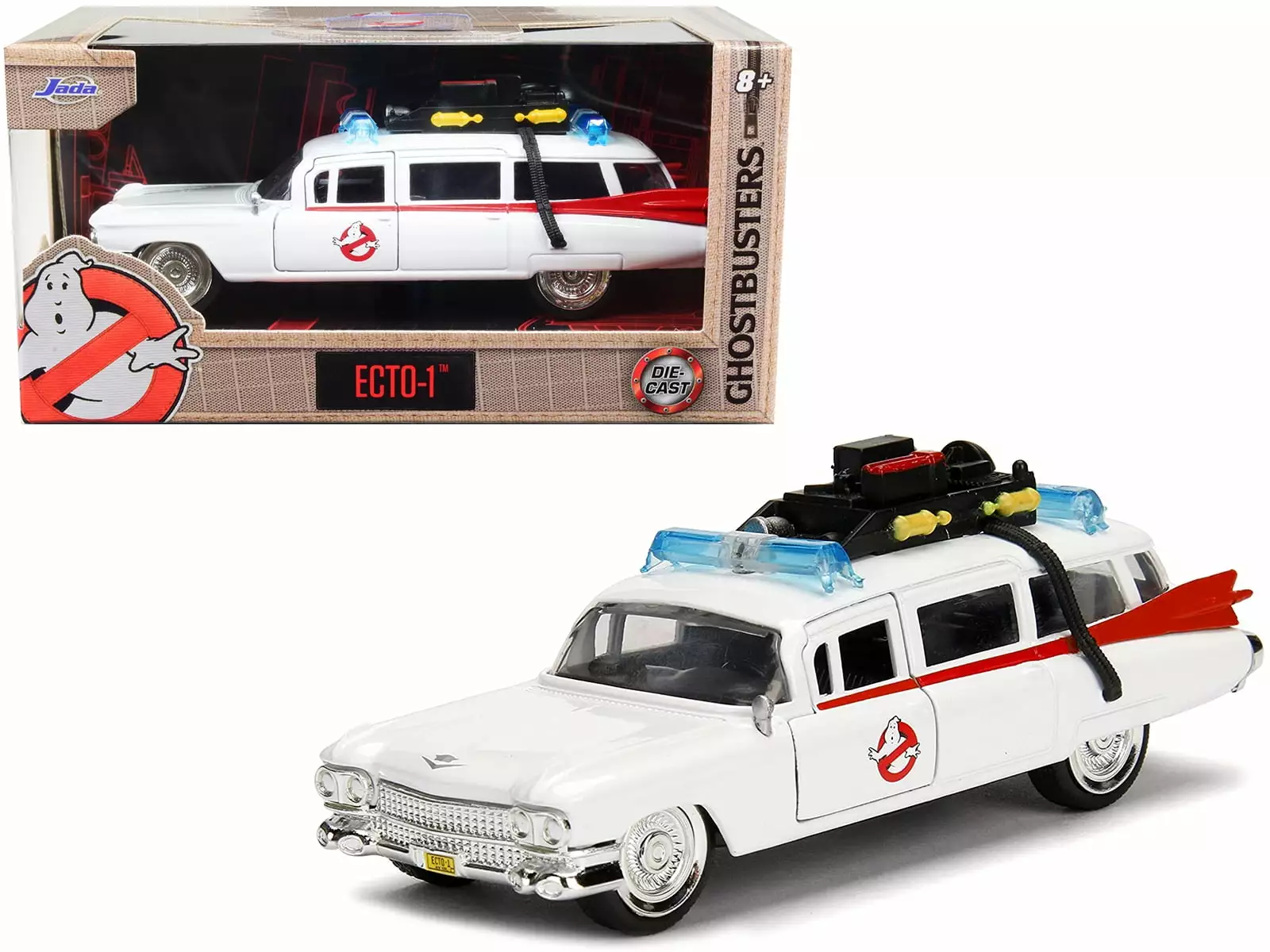 Cadillac Ambulance Ecto-1 from Ghostbusters Movie Hollywood Rides Series 1/32 Diecast Model Car by Jada