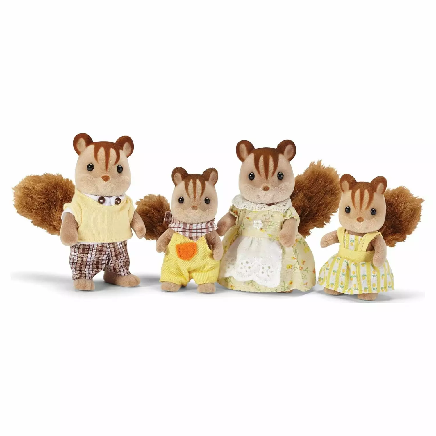 Calico Critters Hazelnut Chipmunk Family. Set of 4 Collectible Doll Figures