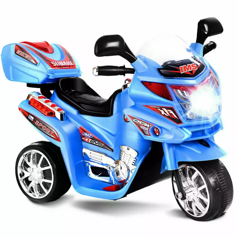 Canddidliike 20-day Presell 3 Wheel Kids Ride On Motorcycle 6V Battery Powered Electric Toy Power Bicyle New-Blue. Kids Motorcycle Ride On Toy .Battery Powered Motorbike for Kids 12 and Up