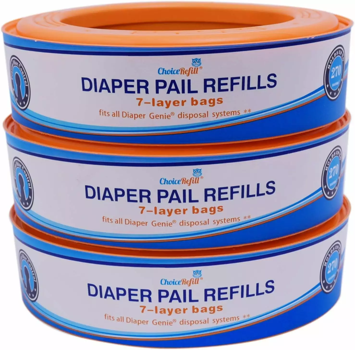 ChoiceRefill Compatible with Diaper Genie Pails. 3-Pack. 810 Count