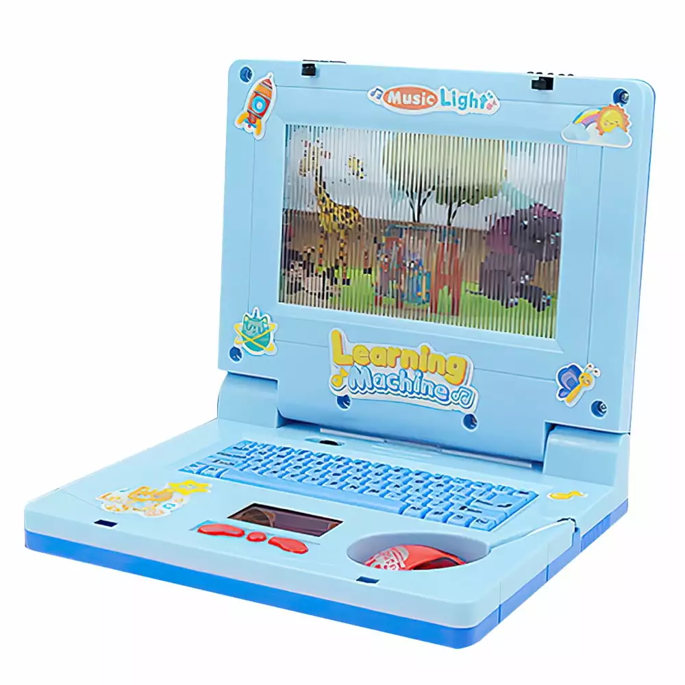 Chok Toy Computer Laptop Tablet Baby Children Educational Learning Machine Toys Electronic Kids Study Game. Laptop for Kids Ages 3+Blue