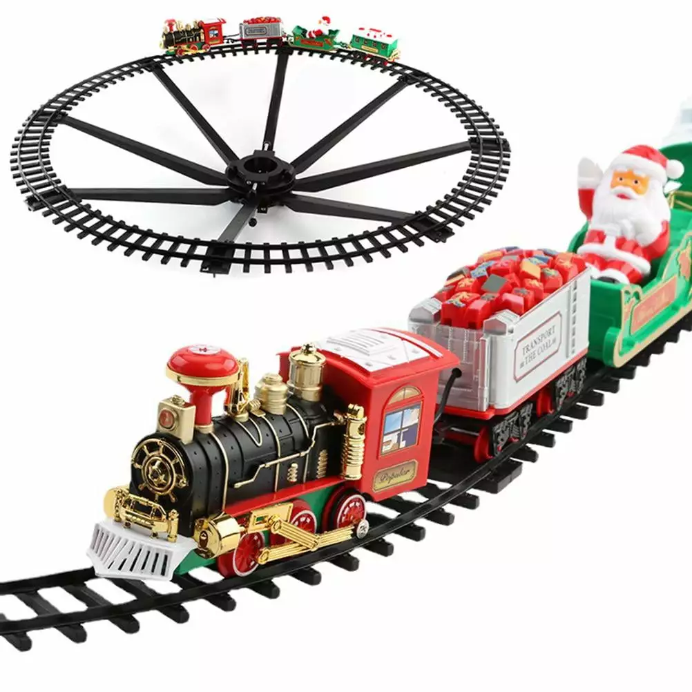 Christmas Toy Train Set with Light and Sound Electric Train Toy Santa's Express Delivery Christmas Train Toy Gift for Kids