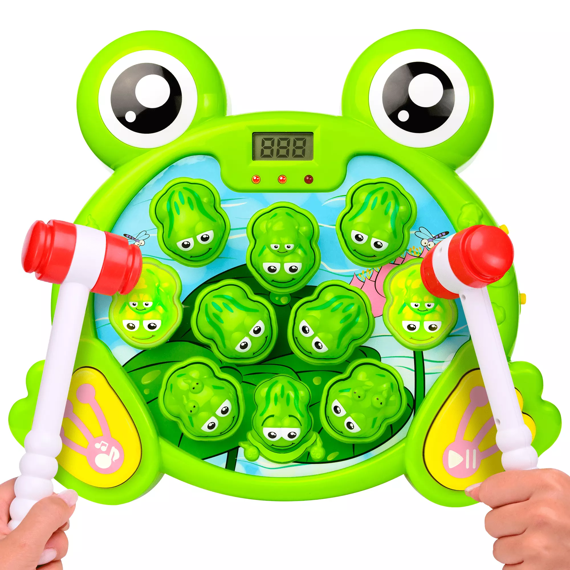 CifToys Interactive Whack a Frog Game. Learning Toy for Kids with 2 Hammers. Toys for 3 Year Old Boy Toys Gifts