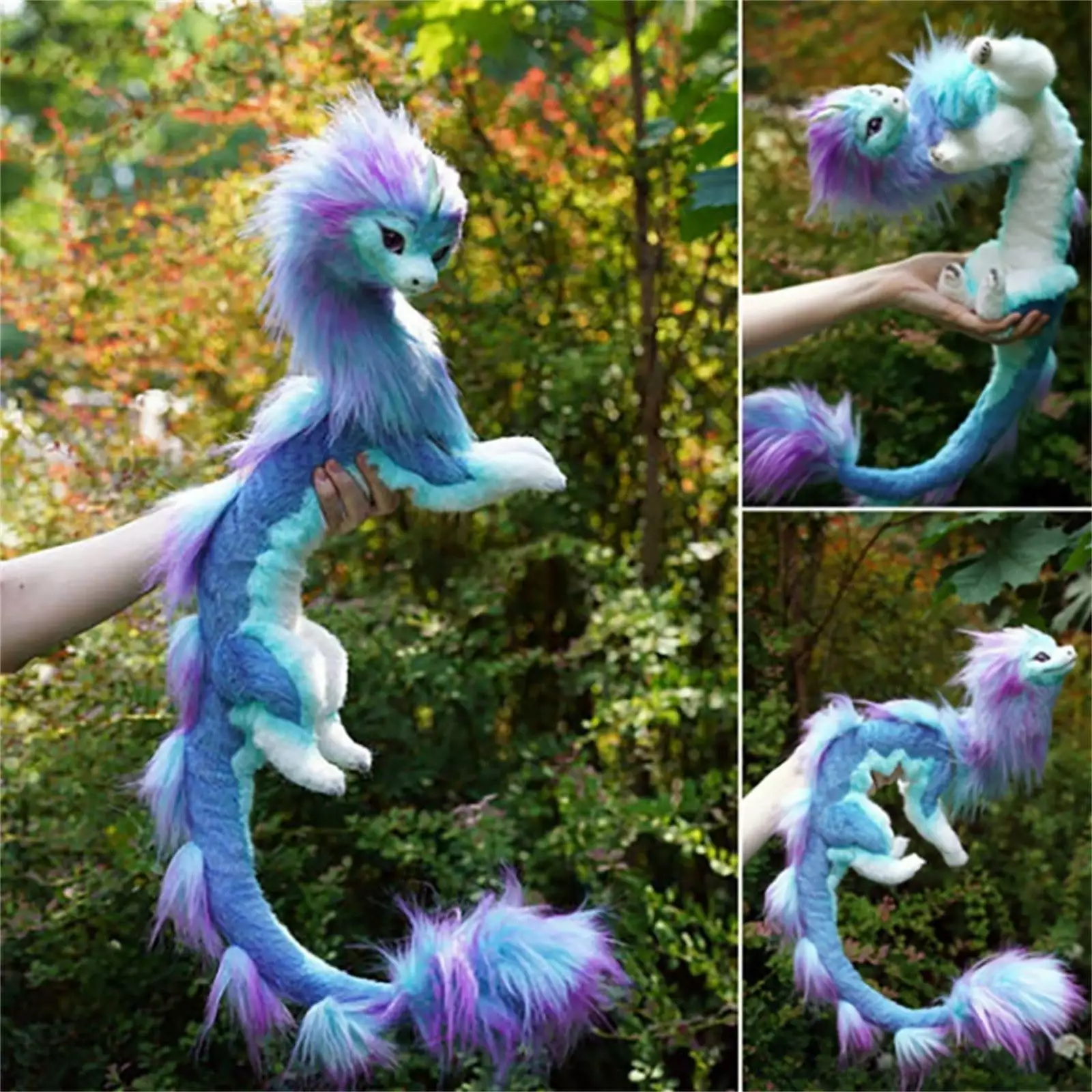 Clearance 50cm Dragon Plush Doll Blue Dragon Kids Toy Doll for Children's Birthday Gifts Halloween Dolls