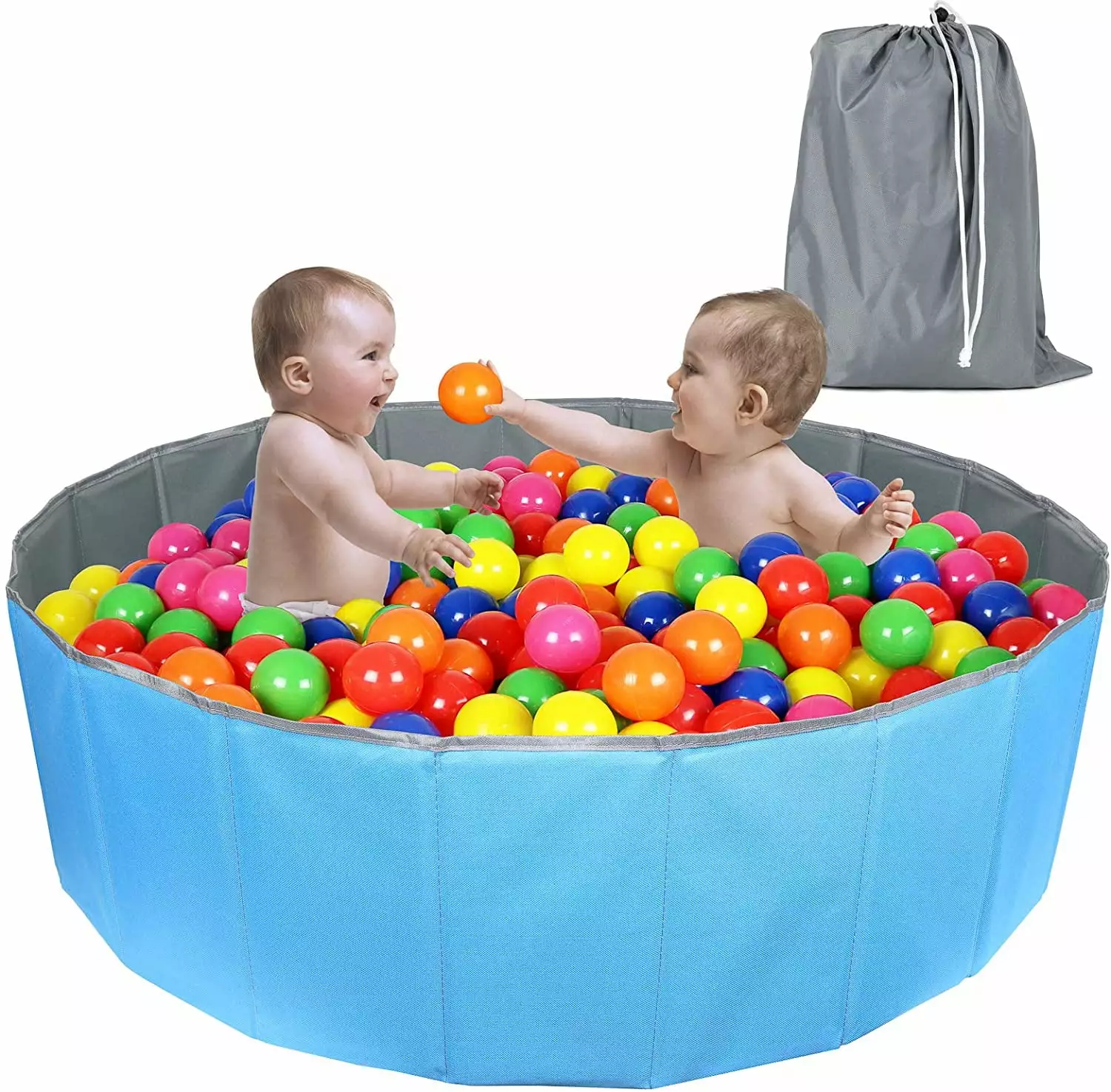 Click N' Play Kids Ball Pit Foldable Play Ball Pool with Storage Bag. Blue (Balls Not Included)