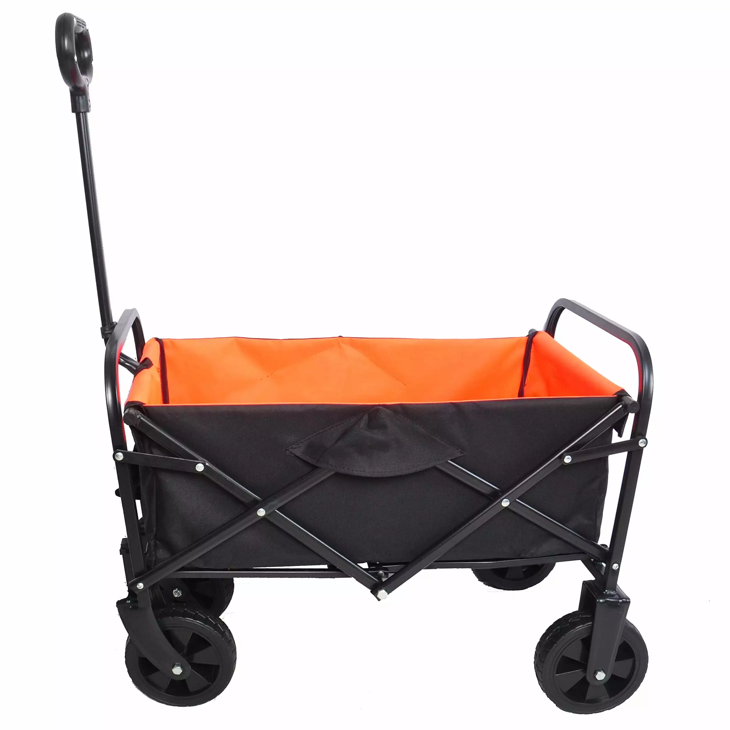 Collapsible Folding Wagon with 150Lbs Capacity. Outdoor Utility Wagon Cart with Wheels. Grocery Wagon for Sports. Camping. Garden and Shopping. 22W X 13D X 9H Interior. Black