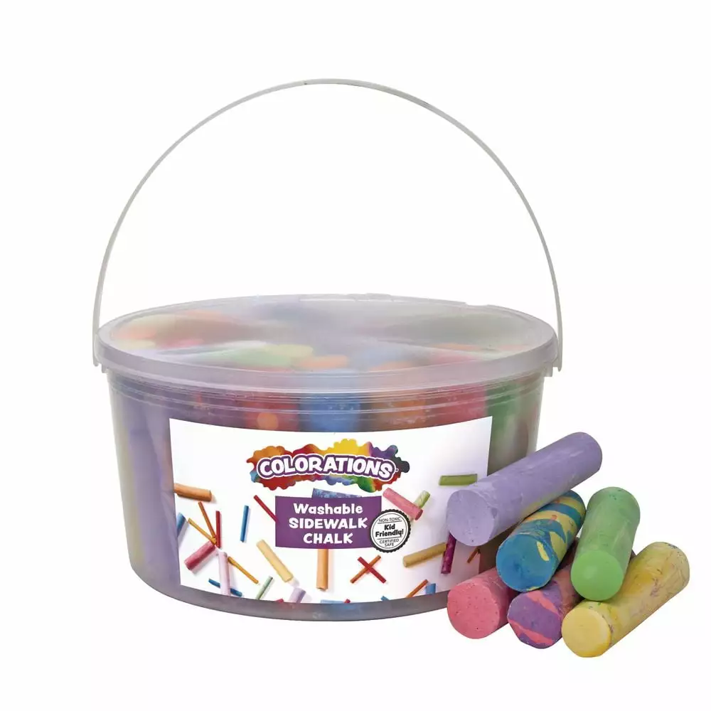 Colorations Washable Sidewalk Chalk - 50 Pieces