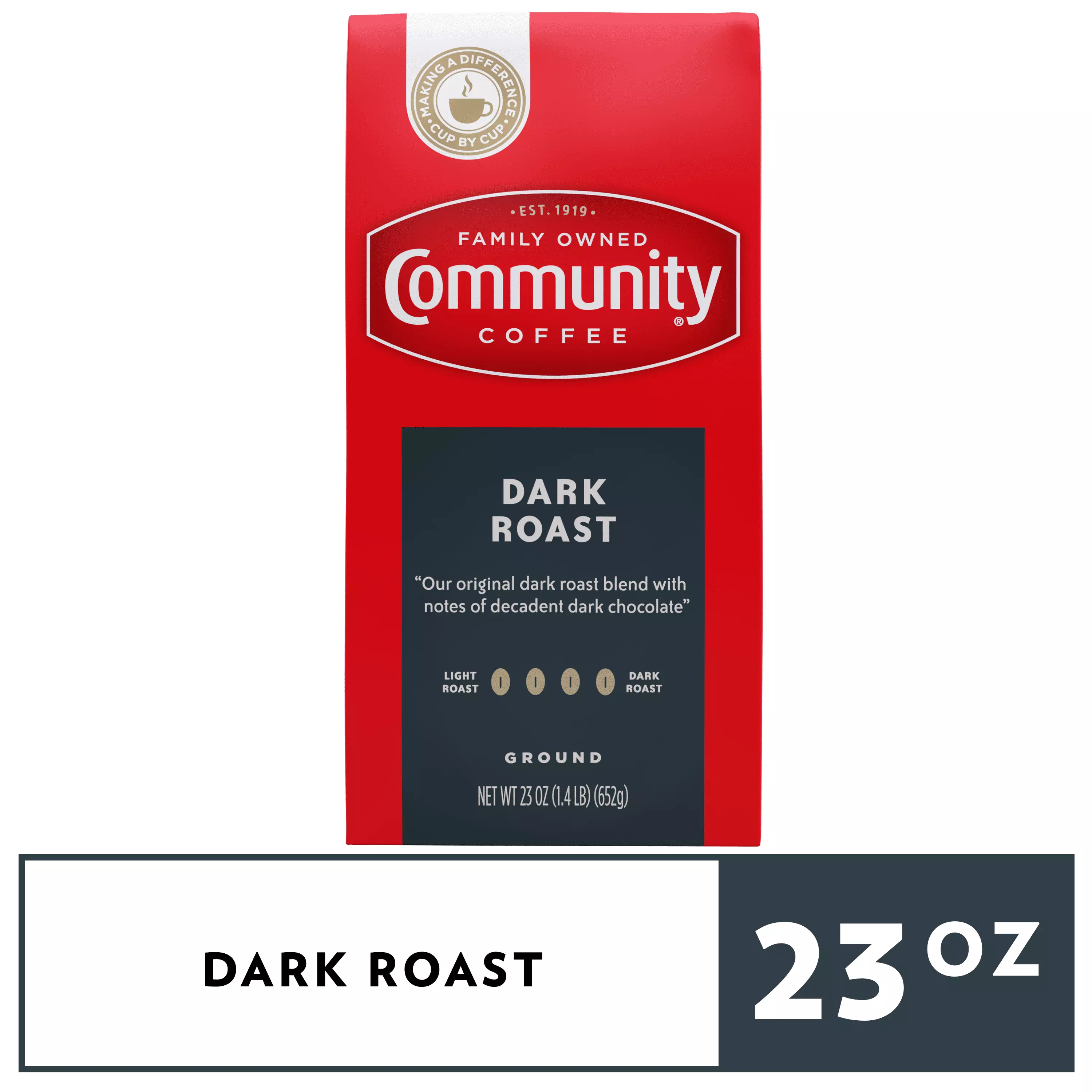 Community Coffee Dark Roast Ground 23 oz Firm Pack