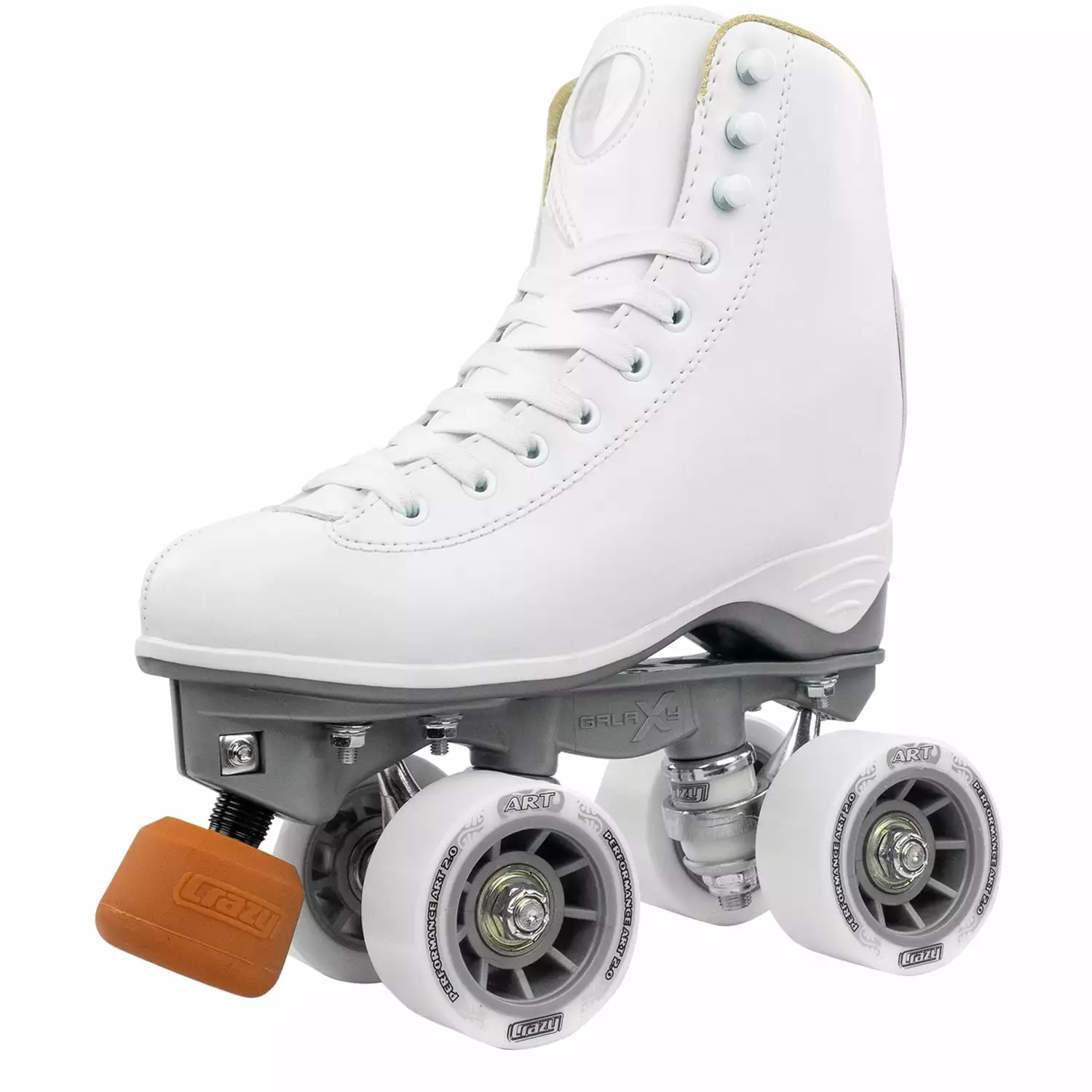 Crazy Skates Celebrity Art Roller Skates - Classic High White Artistic Quad Skate