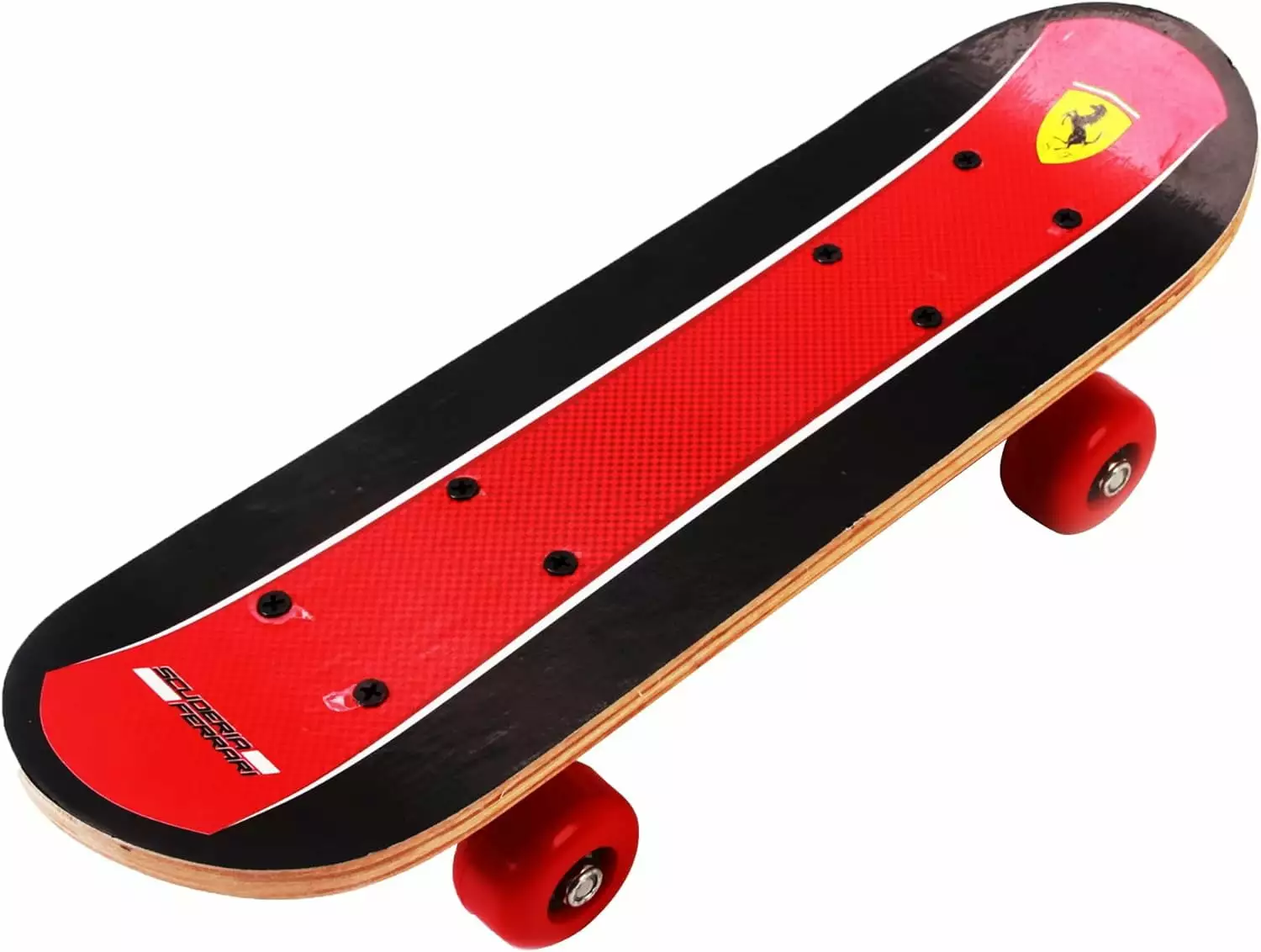 DAKOTT Ferrari Mini Wooden Cruiser Board for Boys & Girls 3-6 Years - 17'' Deck. 54mm Wheels. Lightweight - Safe & Durable. yellow