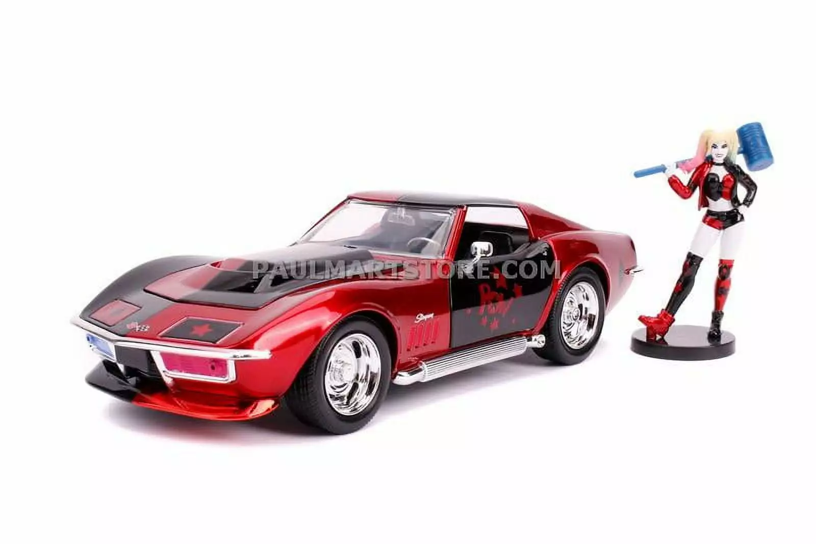 DC Comics 1:24 1969 Corvette Stingray with Harley Quinn Car Play Vehicle