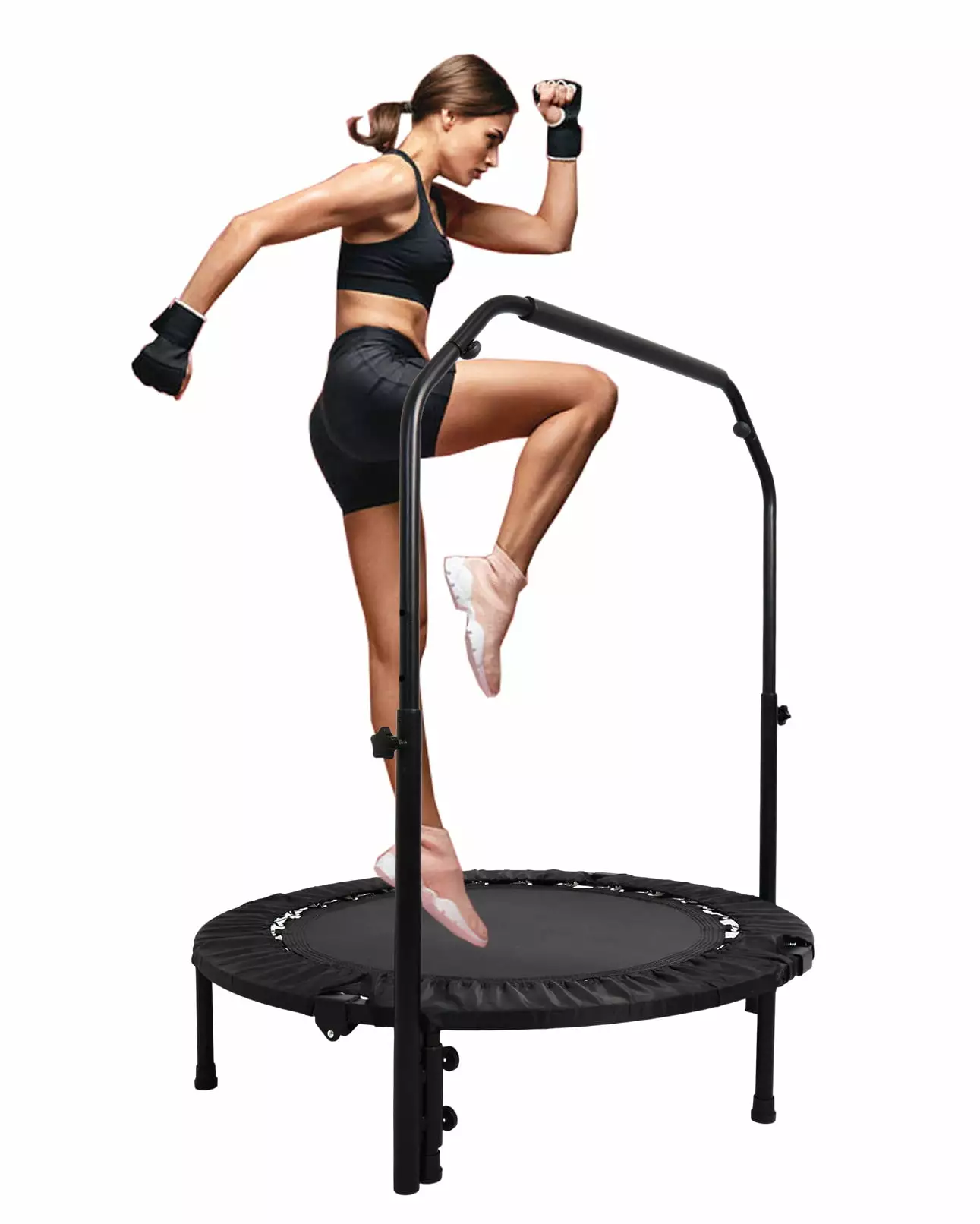 DLPIN 40Foldable Mini Trampoline. Small & Portable Workout Trampoline for Fitness. Indoor Exercise Trampoline .Max Load 330 lbs