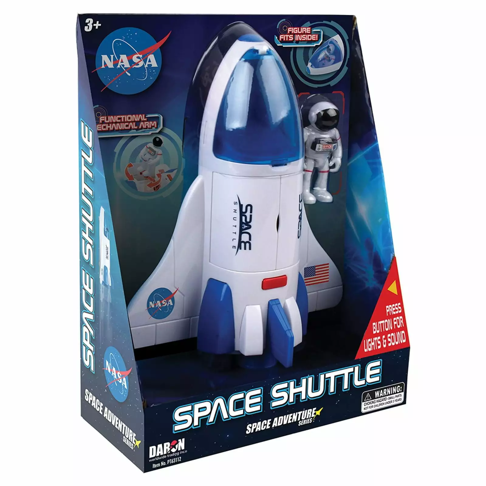 Daron NASA Space Adventure Series: Space Shuttle with Lights & Sounds & Figure. Approx 9 X 7