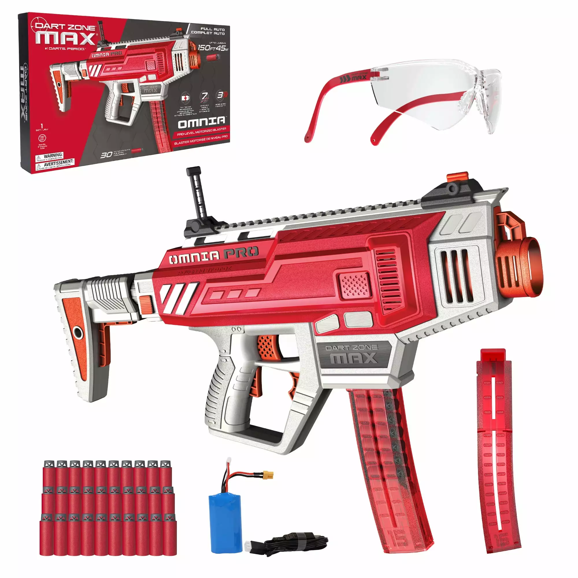 Dart Zone Max Omnia Pro Ultimate Battery Foam Dart Blaster Toy with 30 Darts