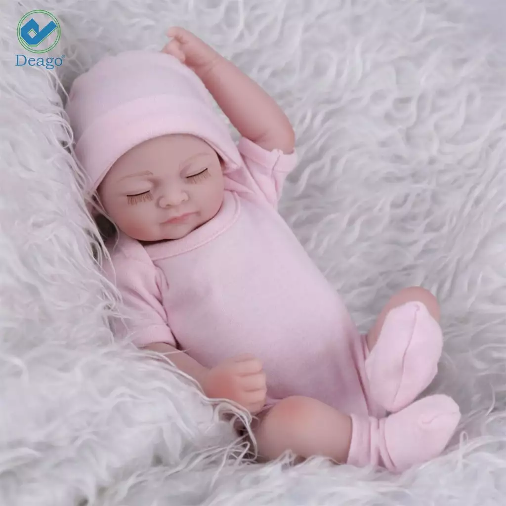 Deago Reborn Newborn Baby Realike Doll Handmade Lifelike Silicone Vinyl Weighted Alive Lovely Cute Doll Gifts 11