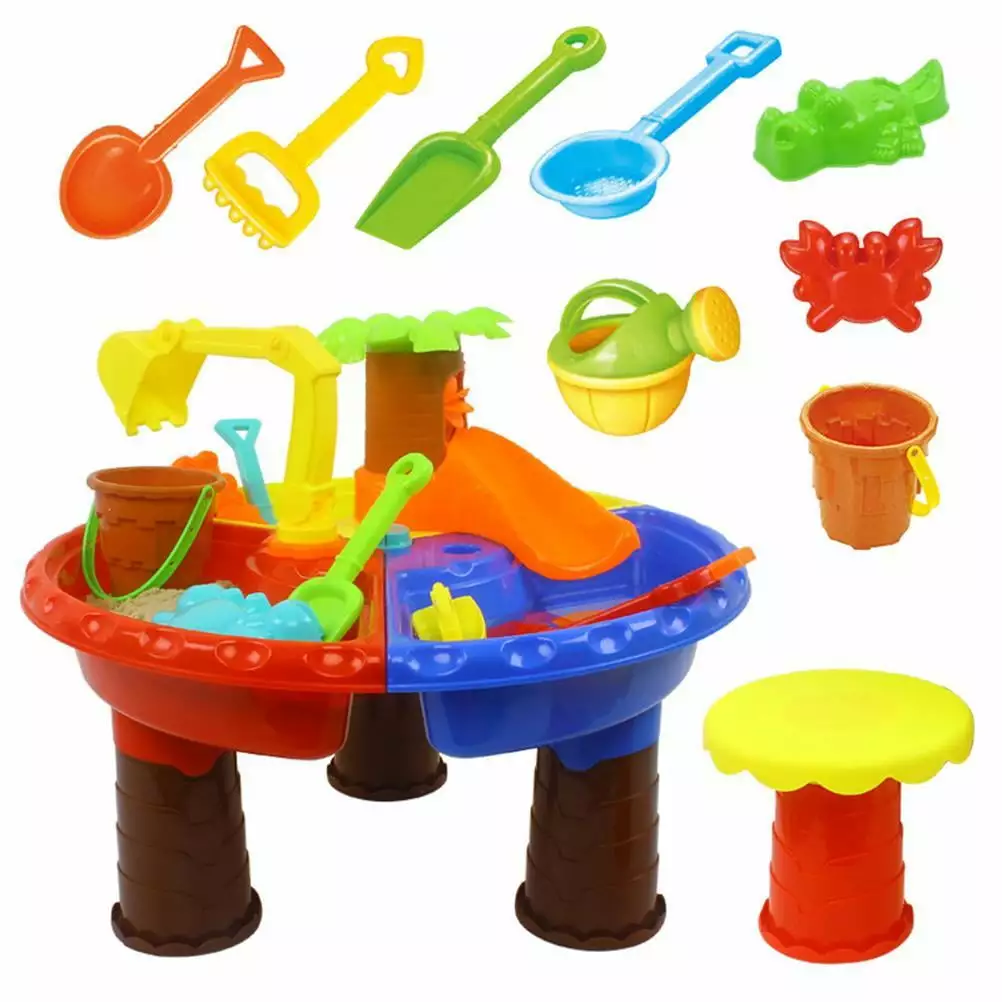 Dido Play Table Sand and Water Summer Toy Sandpit Table Water Table Children Play Table Sand and Water Beach Toys Set