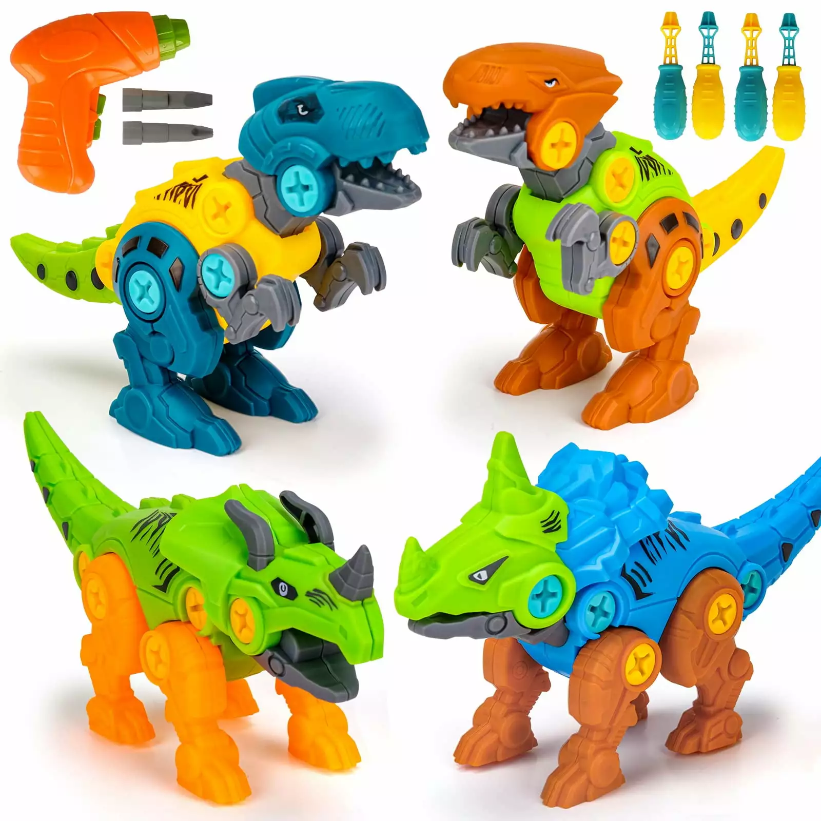 Dikence Dinosaur Toys for Boys Age 5 6 7. Toy Age 3 4 5 Educational Games for Kids Assemble Dinosaur Toy Age 5-7 Years Boys Camp Cretaceous Toy Take Apart Dinosaur Toys with Elcctric Drill