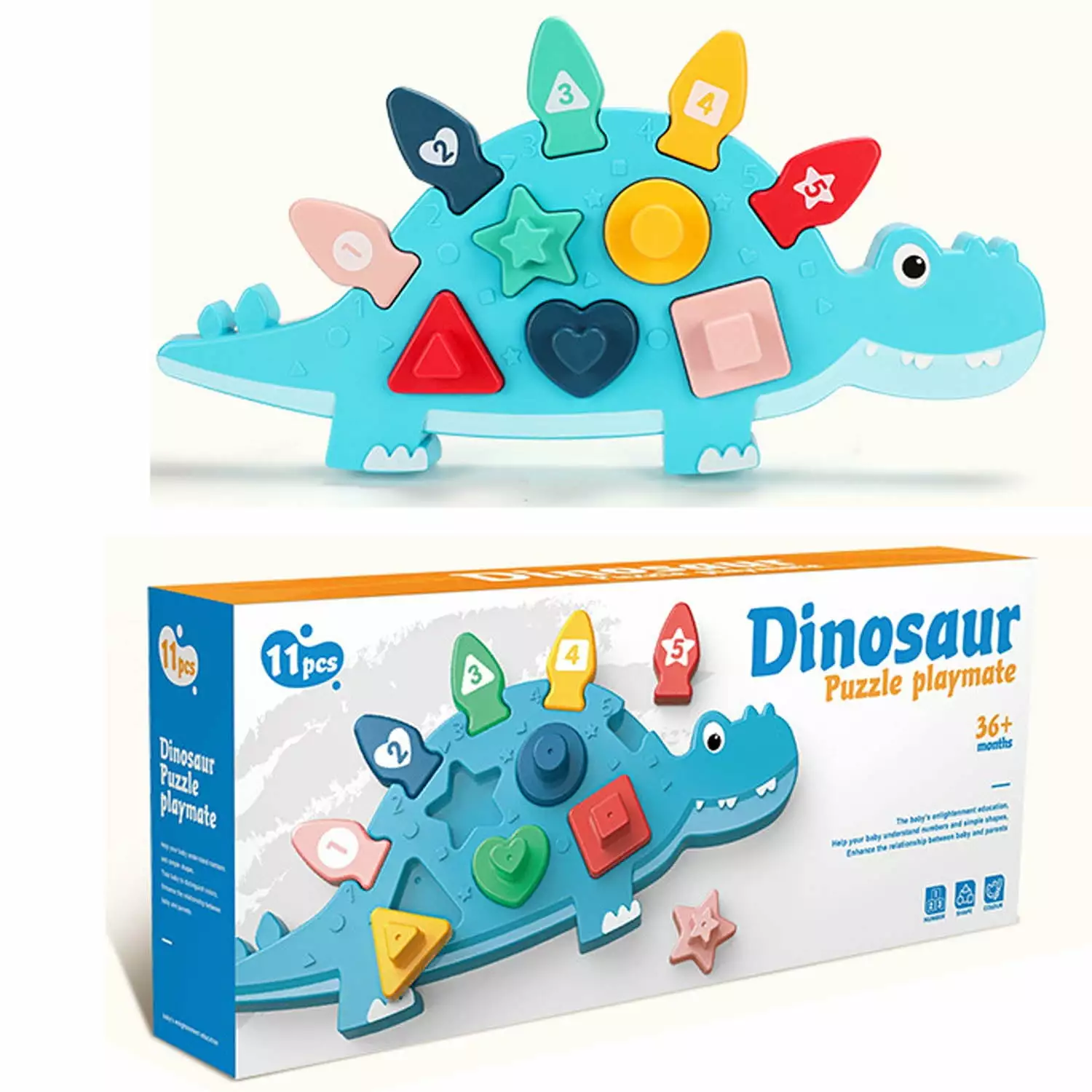 Dinosaur Shape Matching Puzzle.Early Learning Toys.Baby Montessori Toys for Boys Girl Christmas Gift