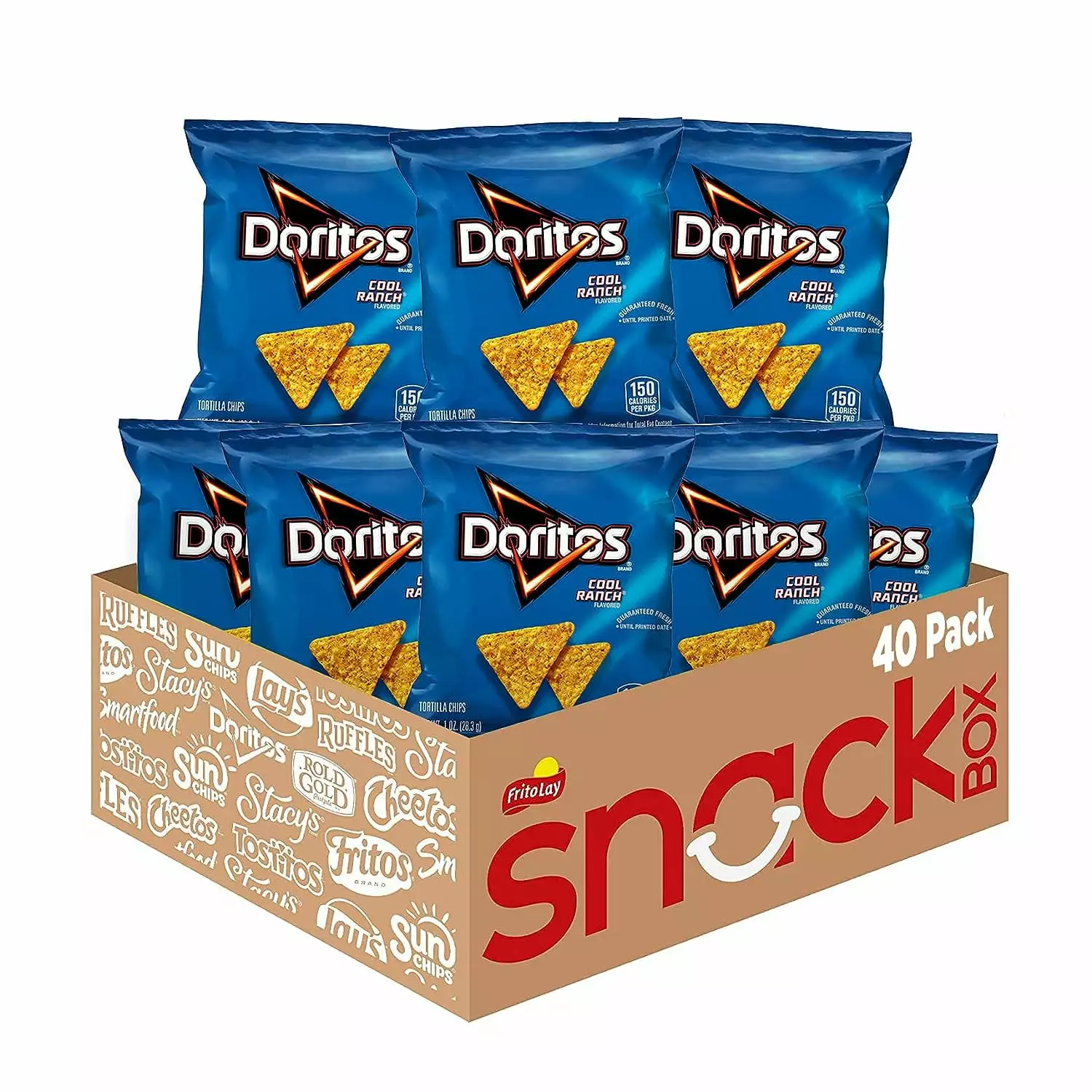 Doritos Cool Ranch Flavored Tortilla Chips Snacks Multipack. 1 oz Bags. 40 Count Multipack