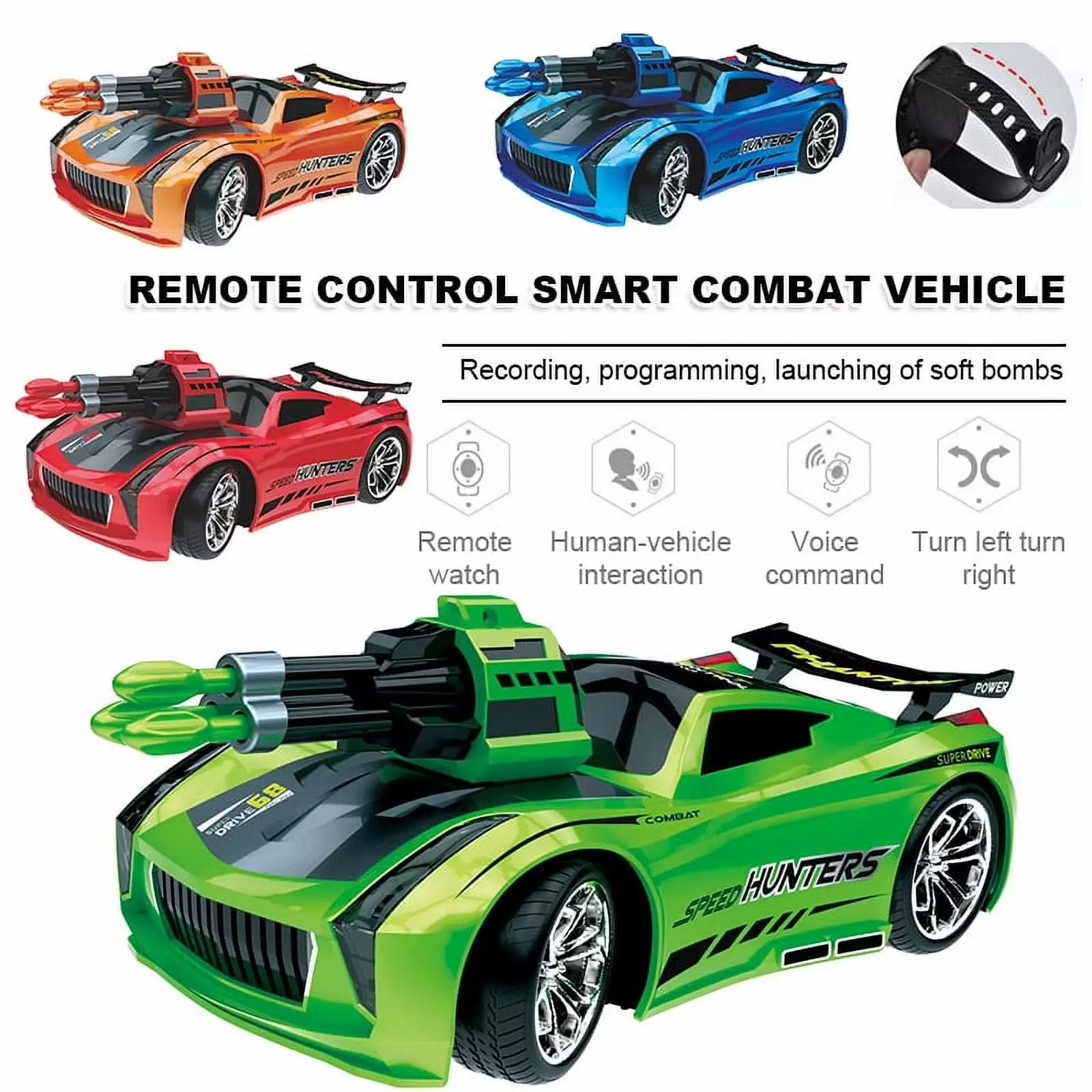 Dosaele Smart Voice Remote Control Cars. Best Birthday Gifts for Boys Girls Age 6 Up. 2.4GHz Fast Race Stunt RC Car for Kids. Model Vehicle with Cool Sound & Light. Toys for 7-12 Year Old Boy