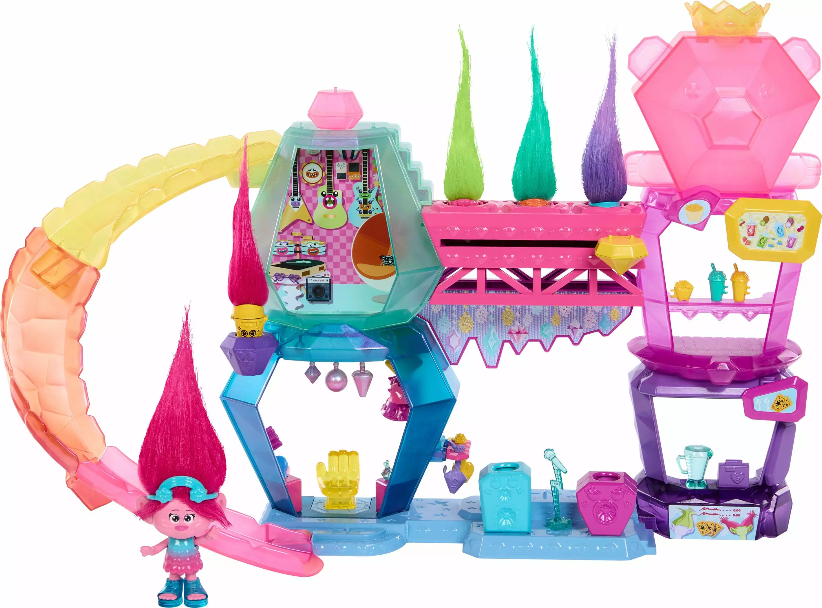 DreamWorks Trolls Band Together Mount Rageous Playset with Queen Poppy Small Doll & 25+ Accessories