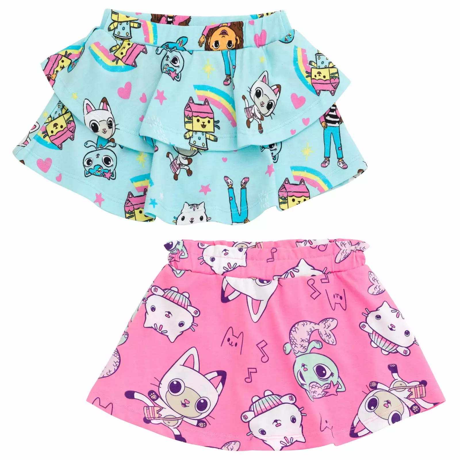 Dreamworks Gabby's Dollhouse Pandy Paws Cakey Cat Baby Box Toddler Girls 2 Pack Skorts Toddler to Big Kid