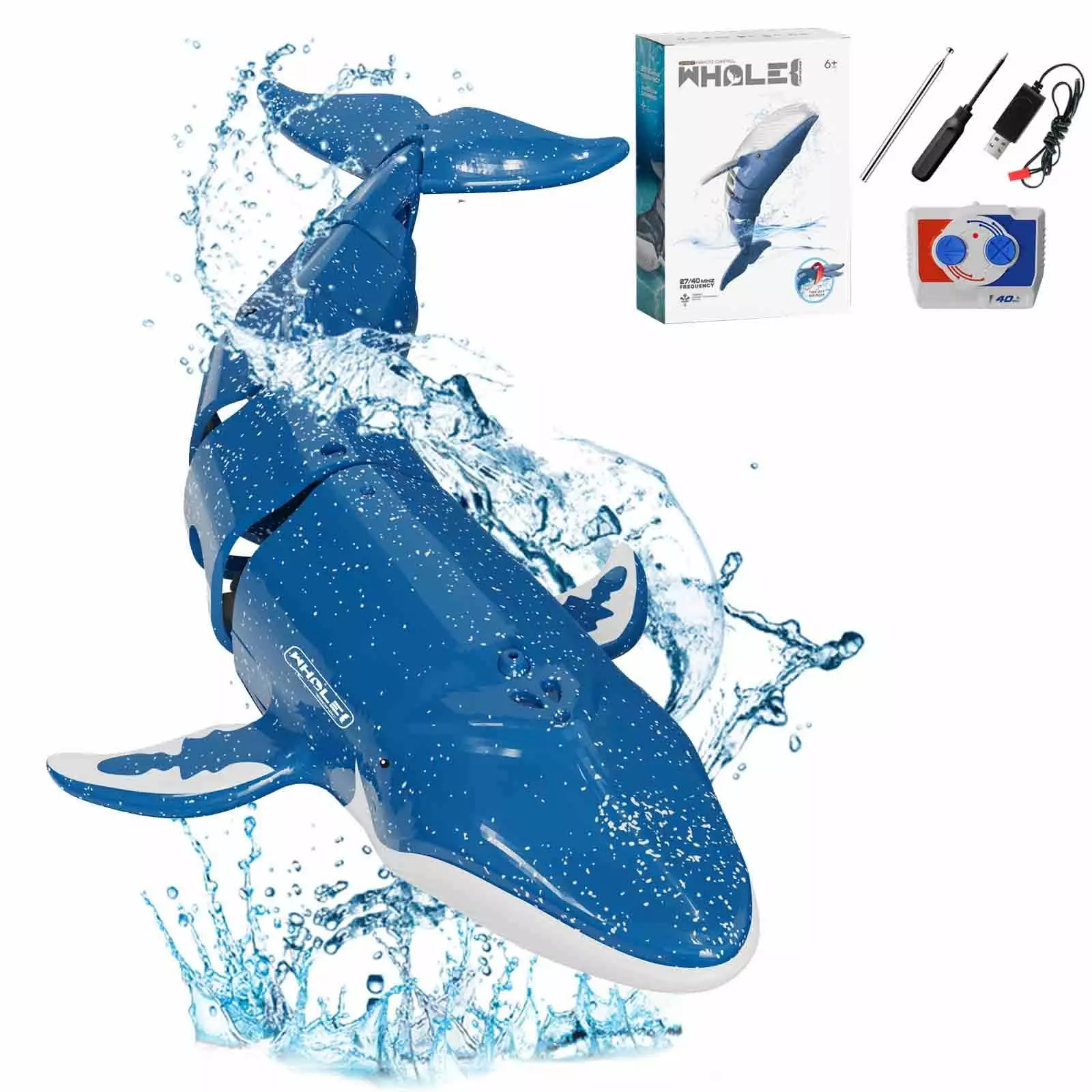 Dreparja Under $5 Remote Control Whales High Simulation Scale Robot Fish With Diving & Spray Water For Bathroom Swimming Pool For Kids Boys Birthday Gifts RC Boats Pond Toys