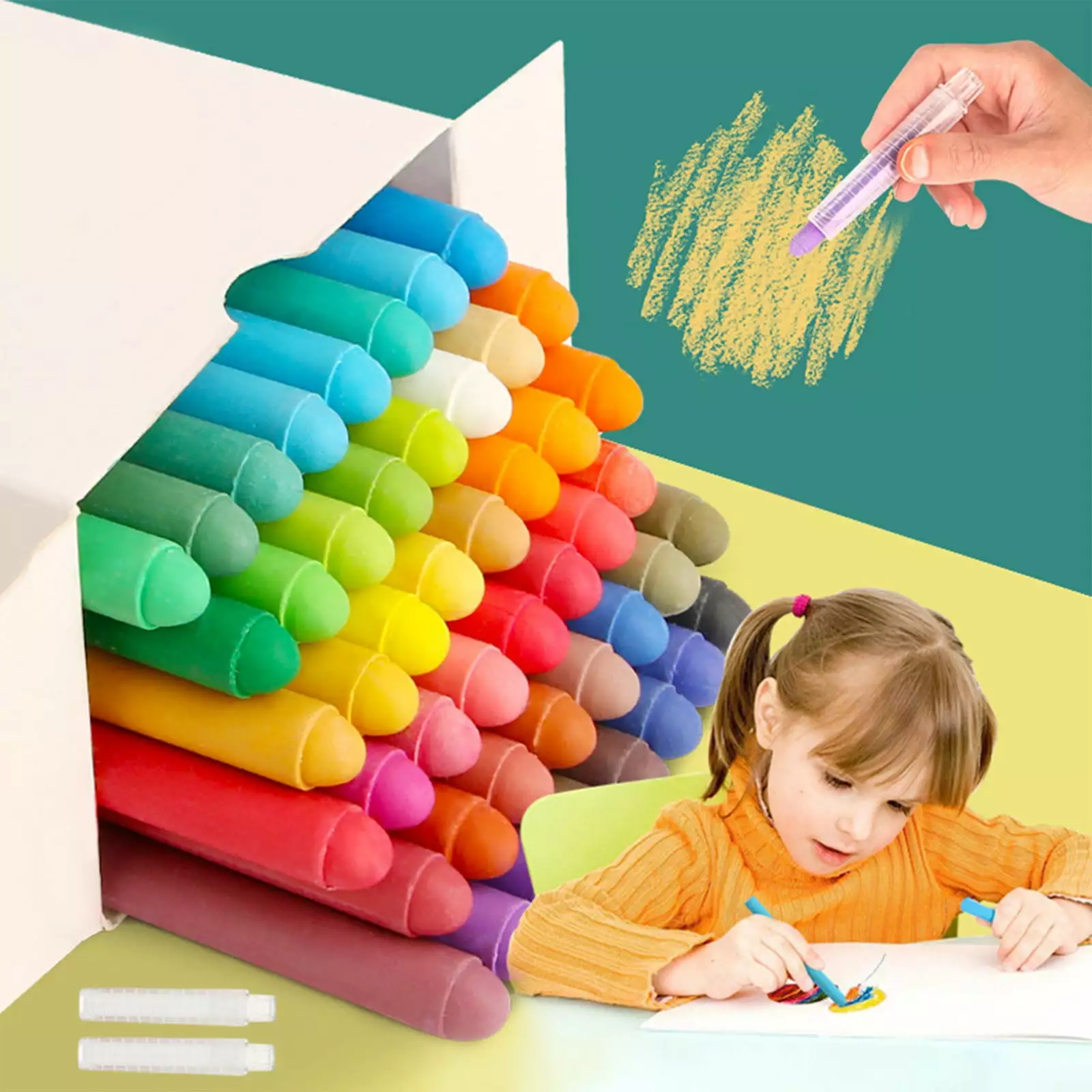 Dustless Chalk For learning activities Toys Kids Colored birthday gift For Kids Sidewalk Chalk With birthday gift For Kids Washable Toddlers Chalks Drawing Writing For Outdoor Art Play