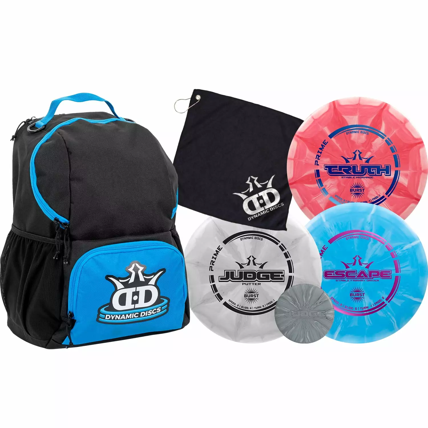 Dynamic Discs Disc Golf Starter Set | Blue/Black Cadet Disc Golf Bag Included (Disc colors will vary)