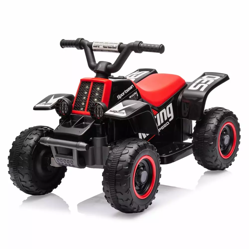 EastVita 6V Kids Ride on Electric ATV. Ride Car with LED Headlights. Ride-On Toy for Toddlers 1-3 Boys & Girls with Music. Forward & Reverse