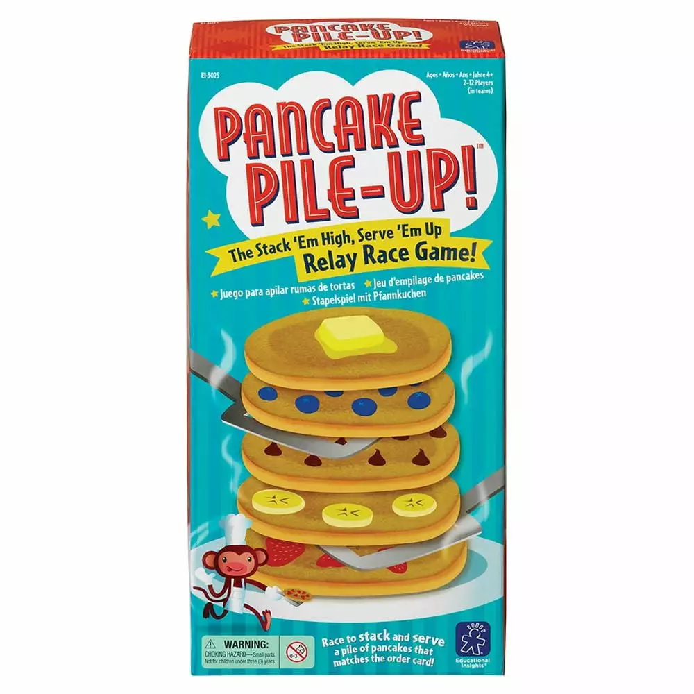 Educational Insights Pancake Pile-Up! Sequence Relay Preschool Game for Families & Kids. Easter Toys for Boys and Girls Ages 4. 5. 6+ Year Old. 2-4 Players