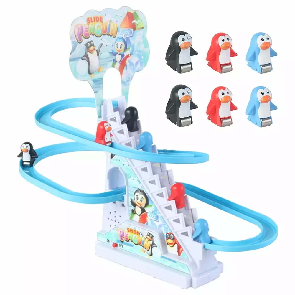 Electric Track Slide Toys Exercise Hands On Skills for Boys Girls (6 Penguin)