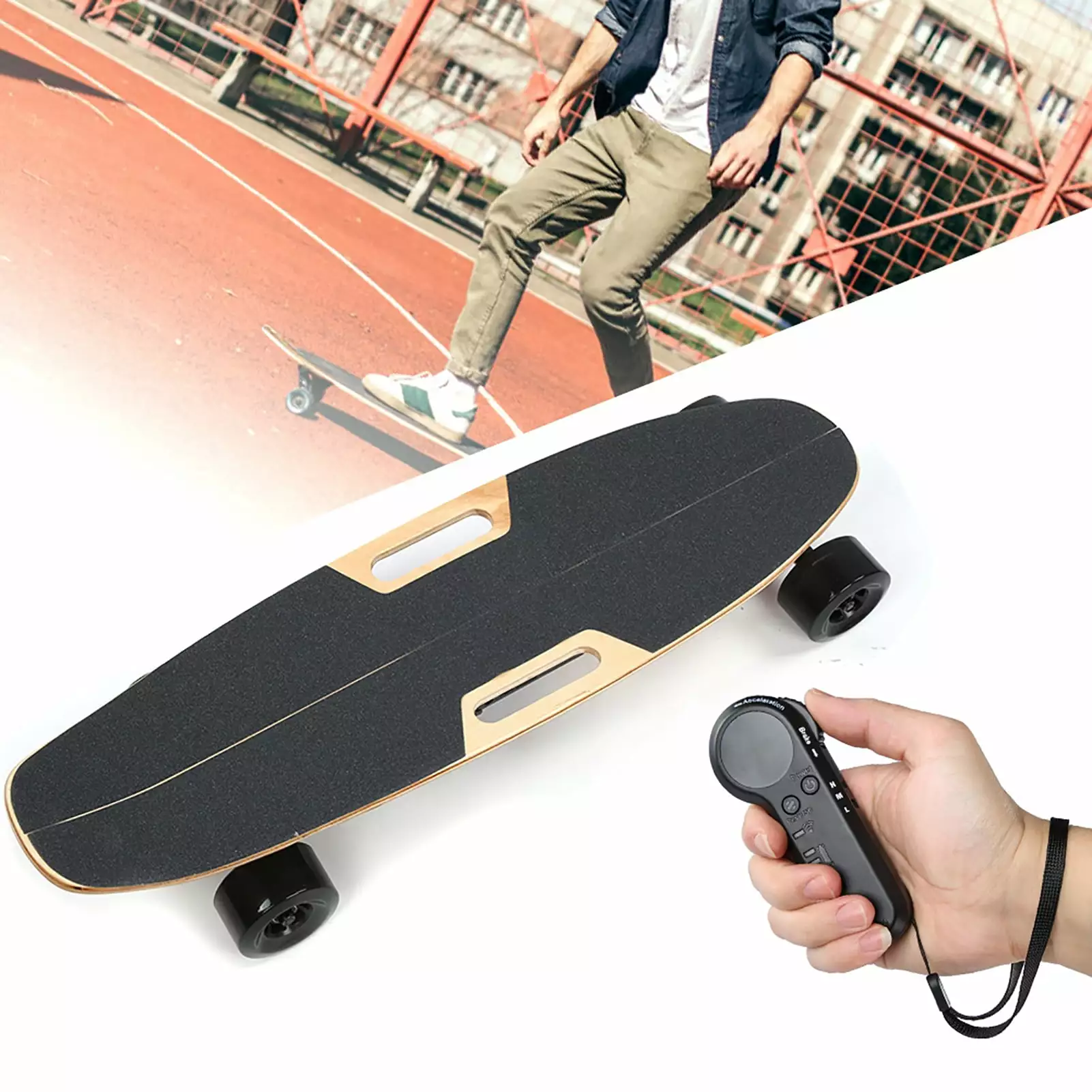 Eotvia Electric Four-Wheel Skateboard Remote Control.Universal PP Remote Control Accessory with Power Supply Indicator Light for Electric Four-Wheel Skateboard