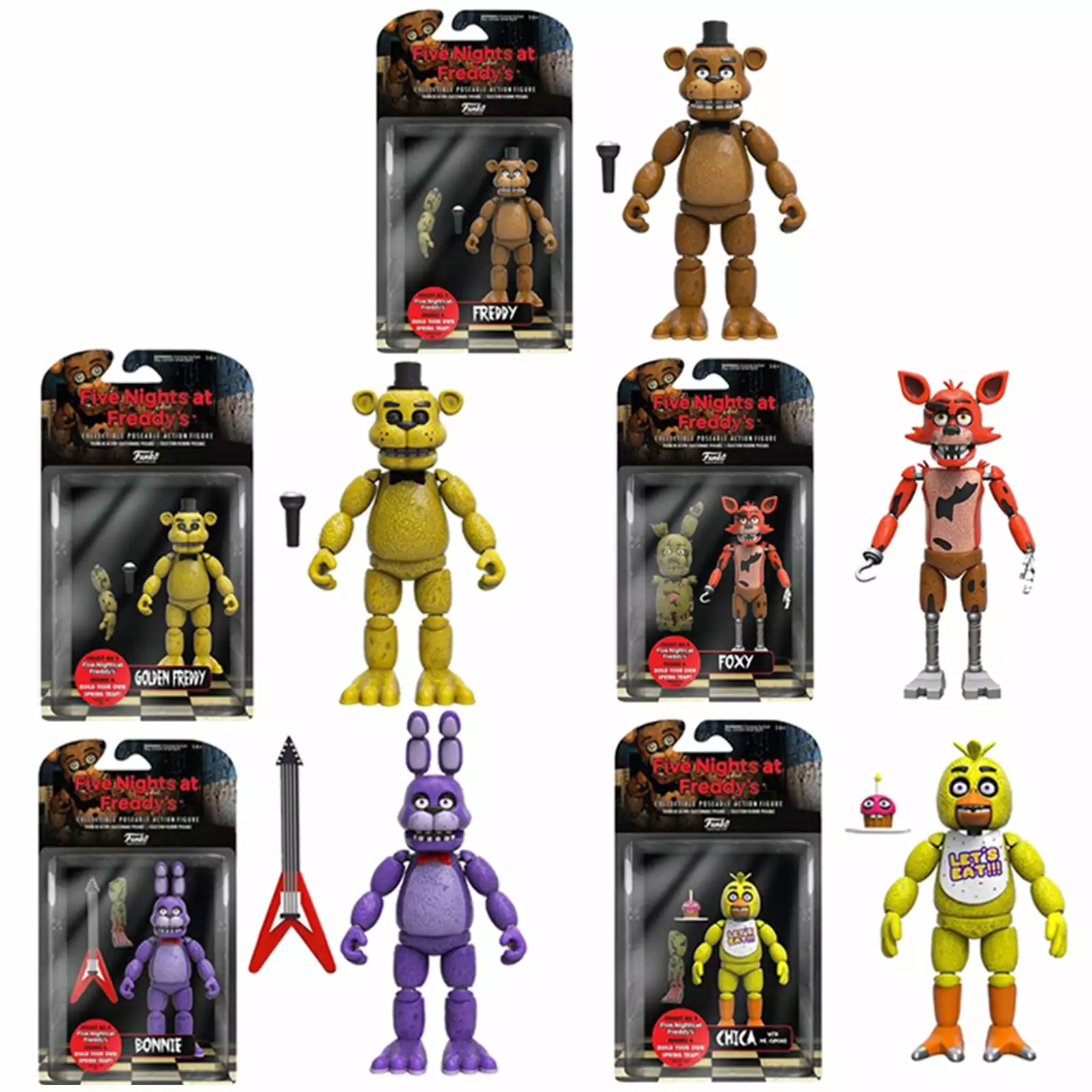 FNAF Figures Toys. Inspired by The Game Five Night Figures. Fun Action Simulator with Movable Joints Toys