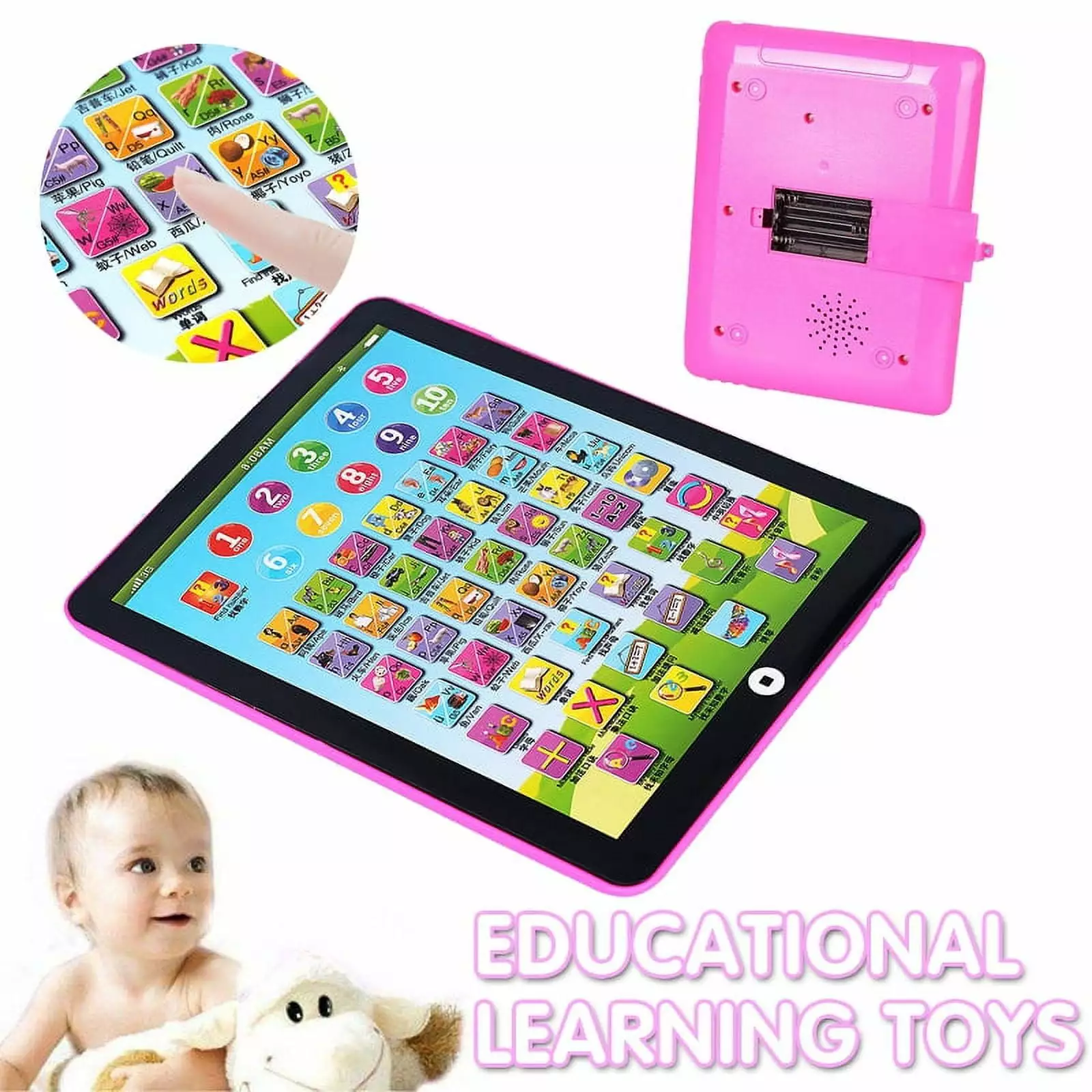 FZFLZDH Learning Tablet with 5 Learning Mode .Interactive Educational Electronic Learning Pad Toys. Preschool Children Toys Toddler Gifts for Age 1 2 3 4 5 Year Old Boys and Girls